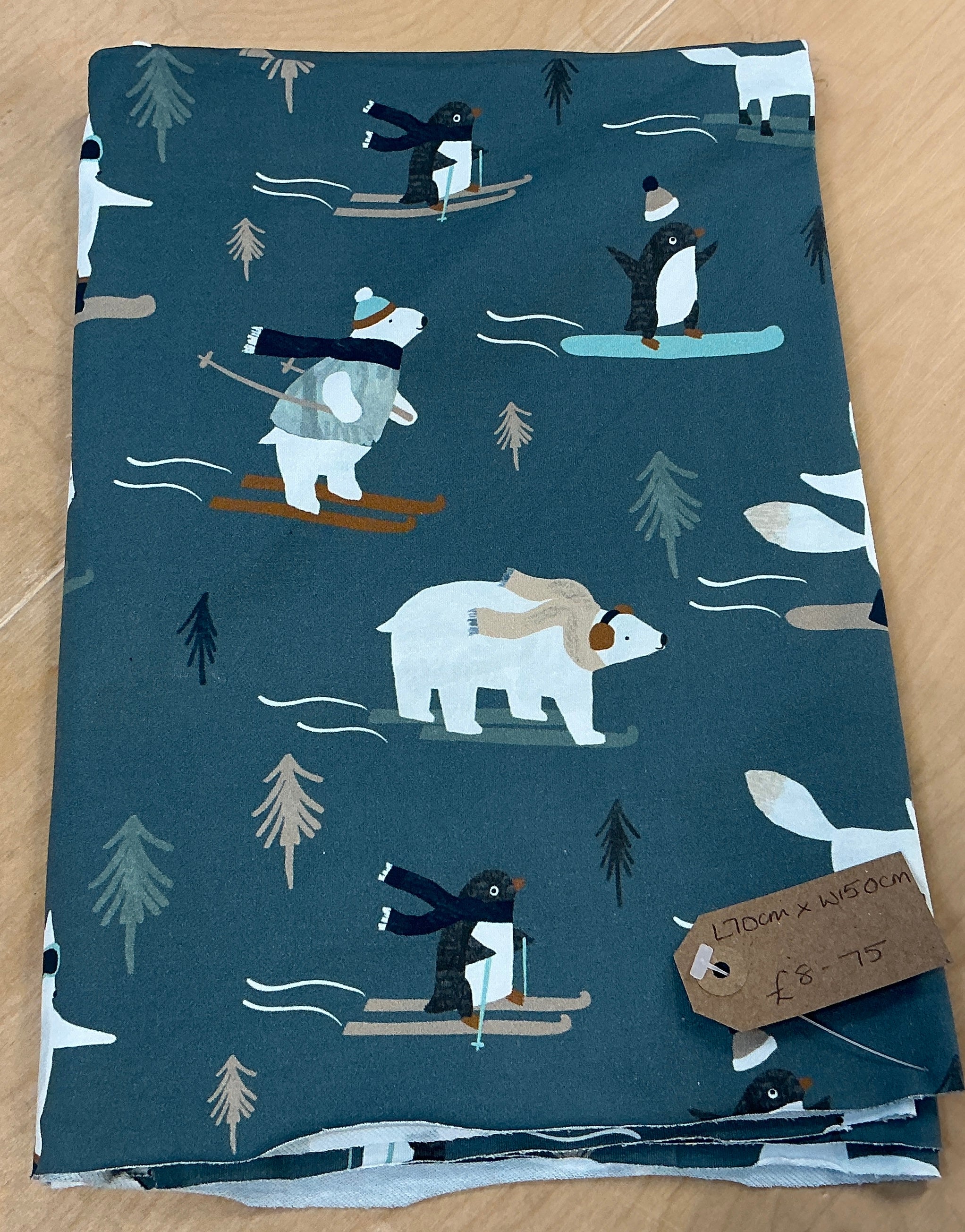 REMNANT - L70cm x W150cm Winter Fun French Terry