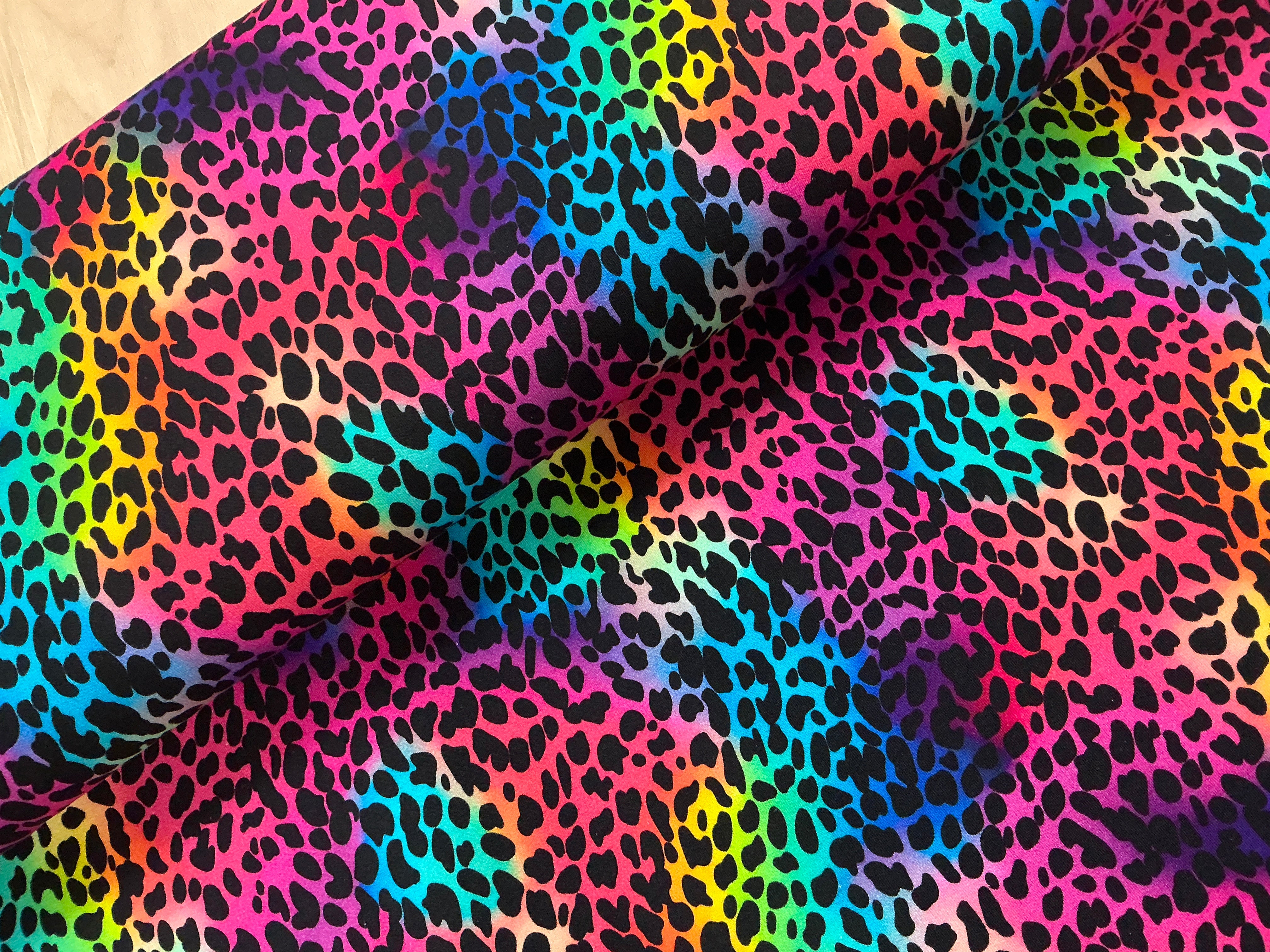 Rainbow Animal Spots French Terry