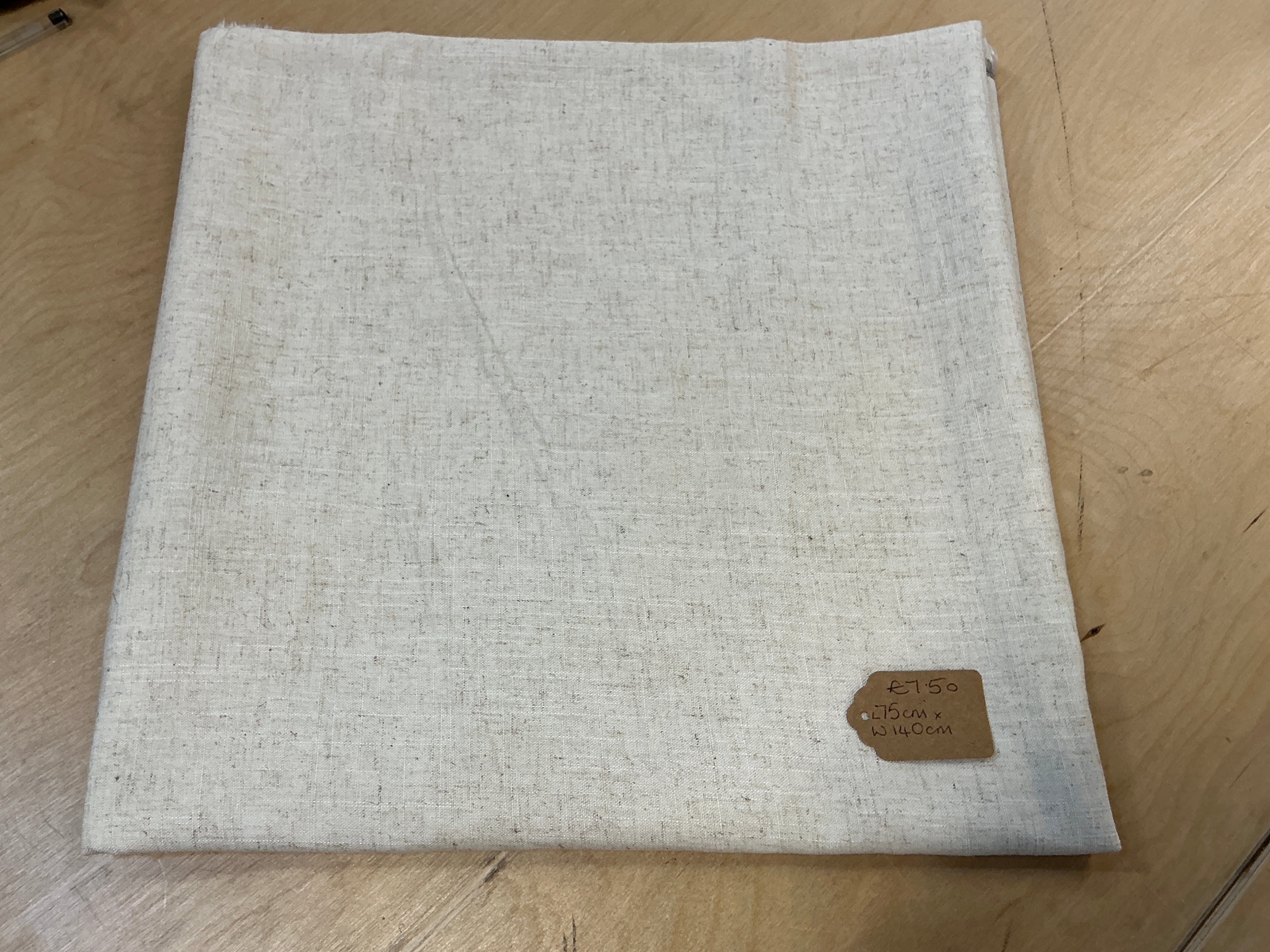 REMNANT L75cm x W140cm Oatmeal Linen Blend
