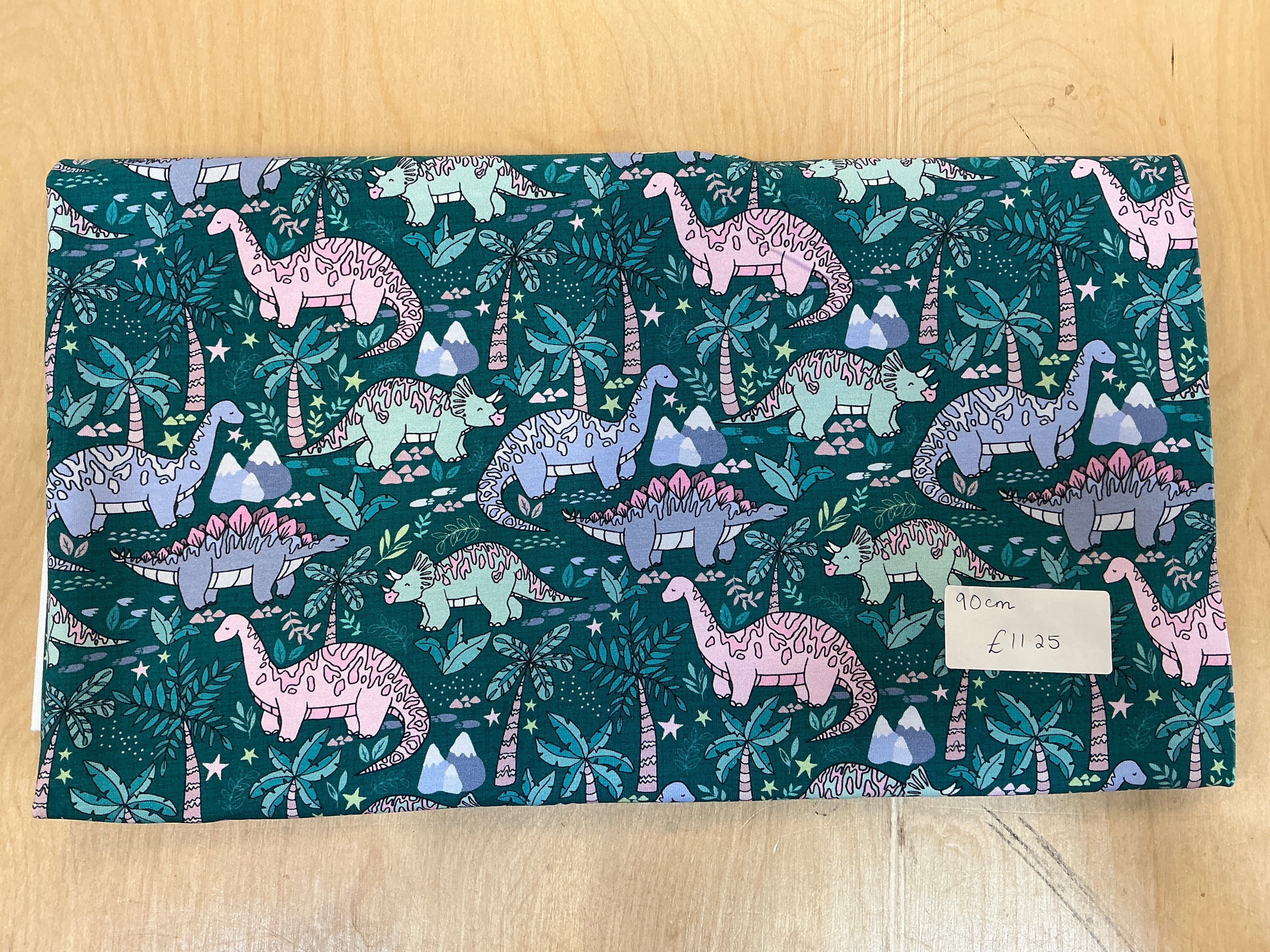 REMNANT - L65cm x W160cm Dino Parade Candy Jersey