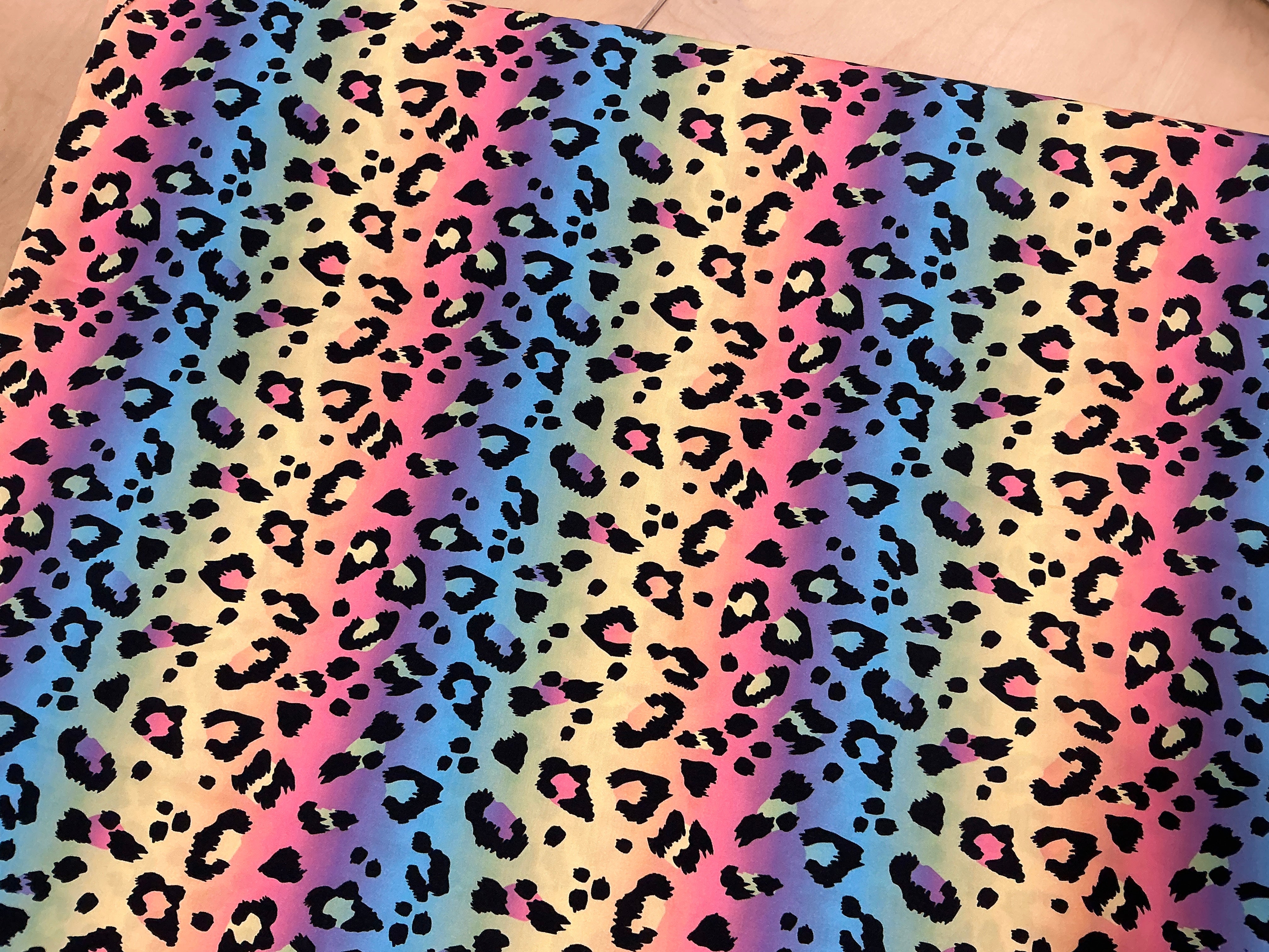 Pastel Gradient Leopard Cotton Poplin