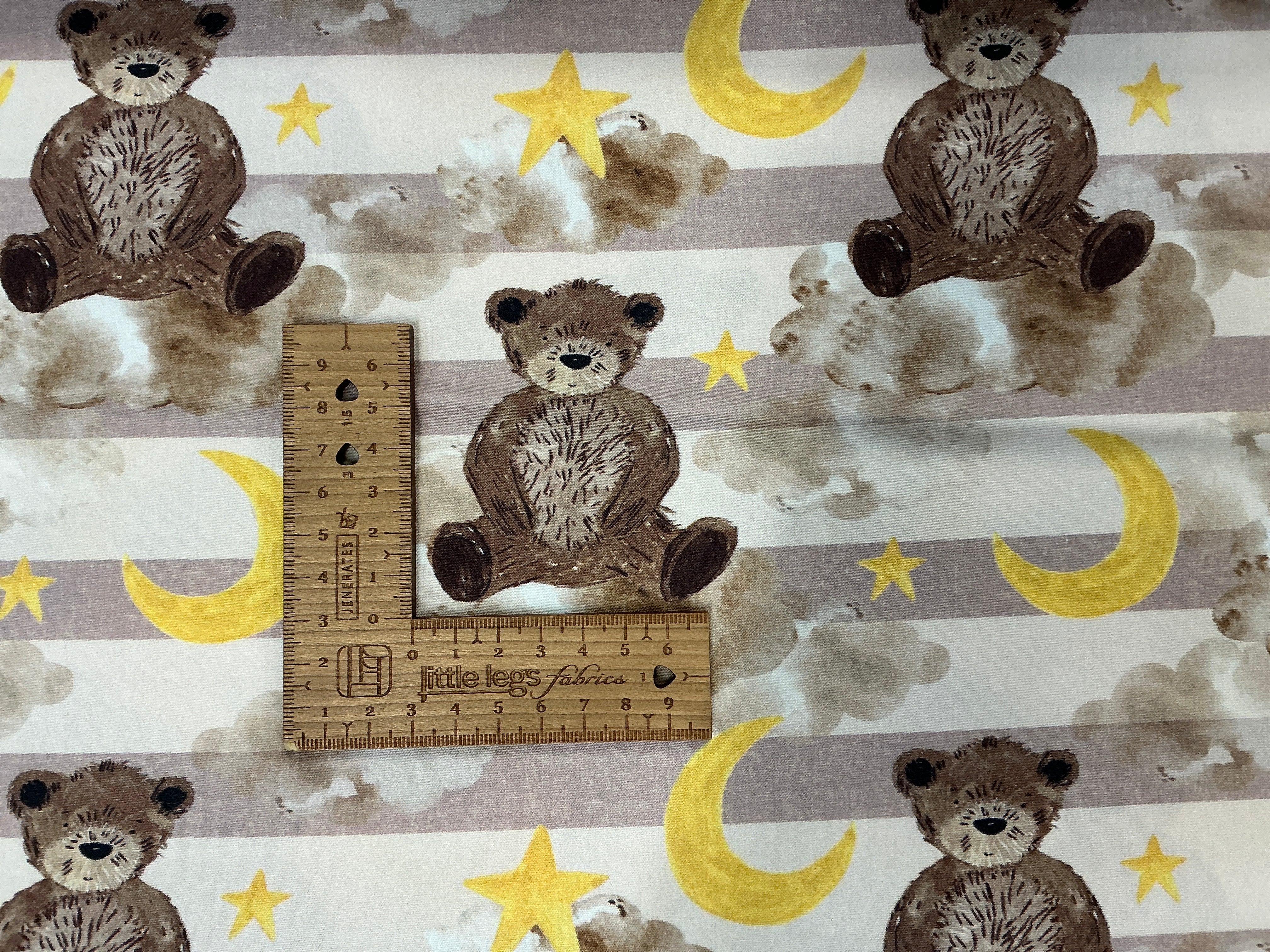 Cute Teddy Stripes Cotton Poplin