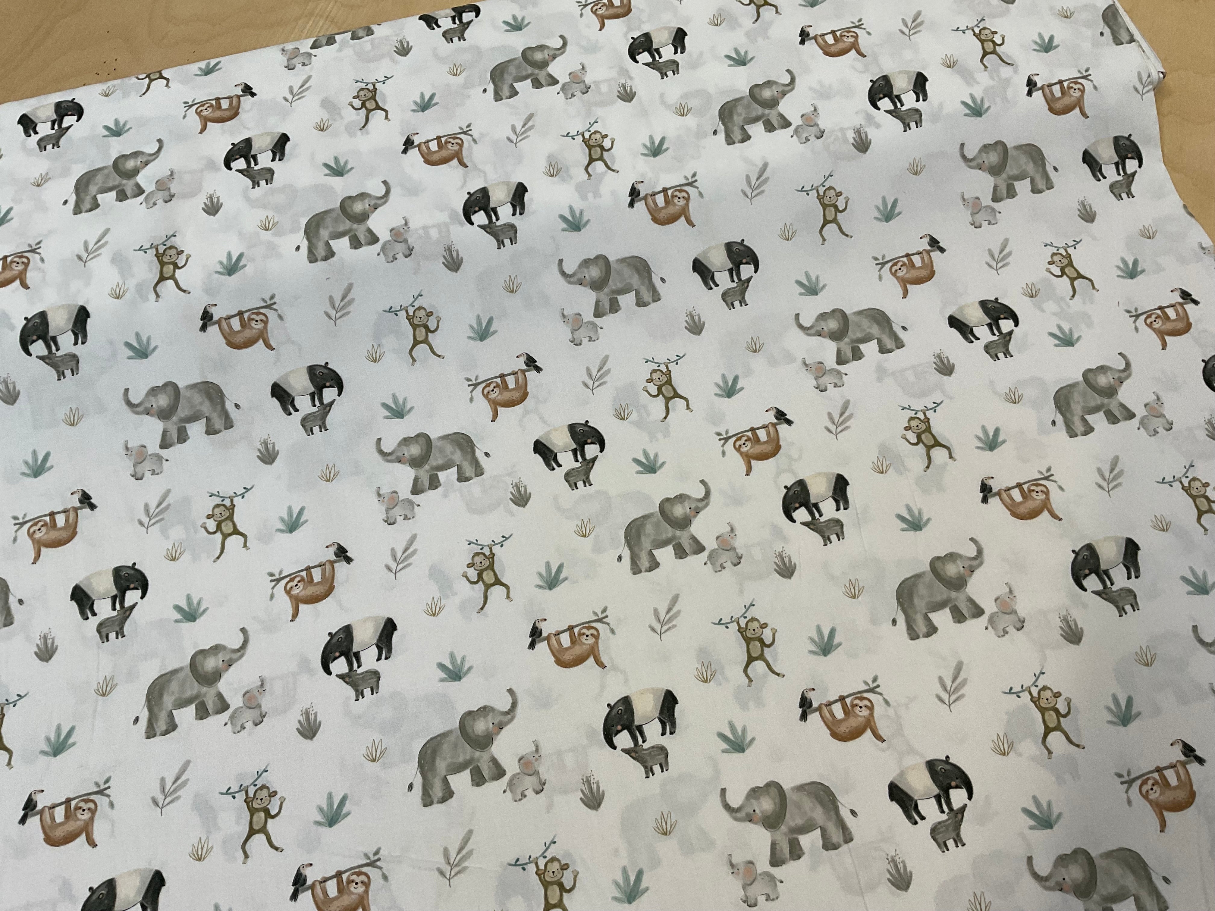 Sweet Safari Animals Fine Cotton Poplin
