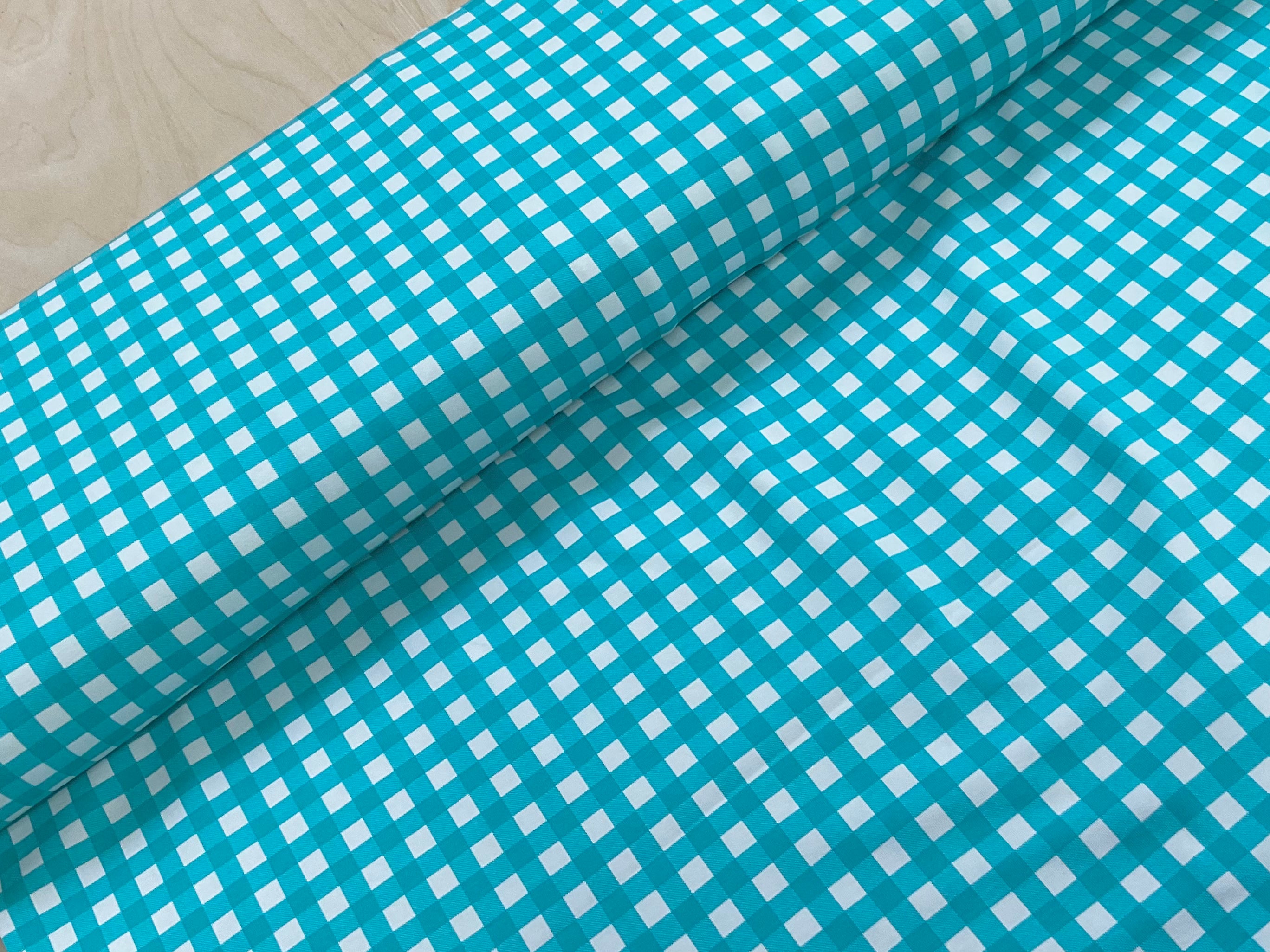 Ocean Gingham Cotton Jersey