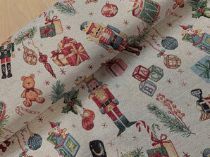 Christmas Toys Lurex Canvas