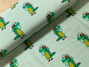 Dino Beats Cotton Jersey Fabric