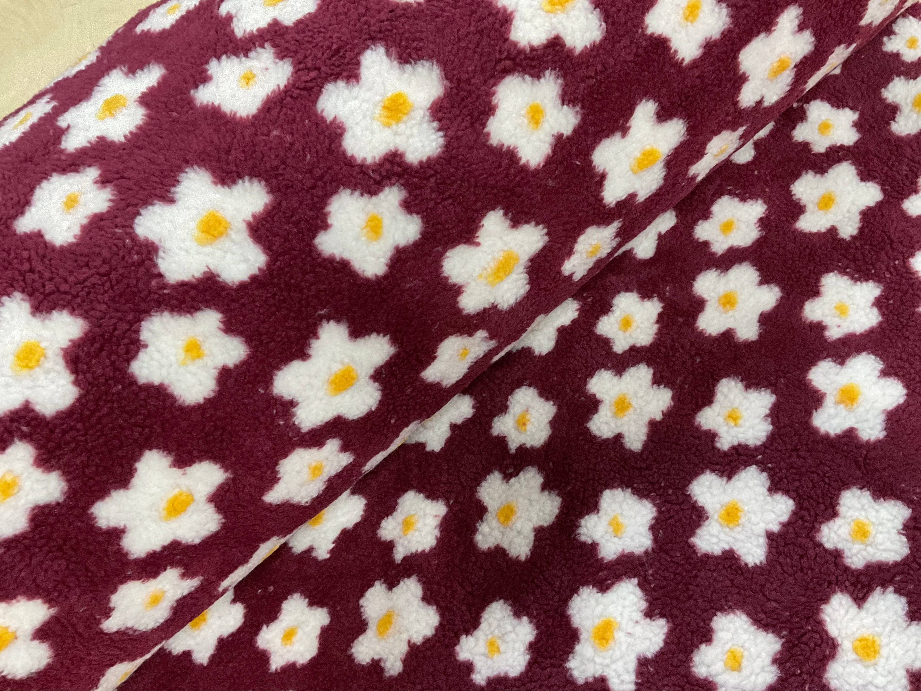 Daisies on Blackberry Teddy Fleece