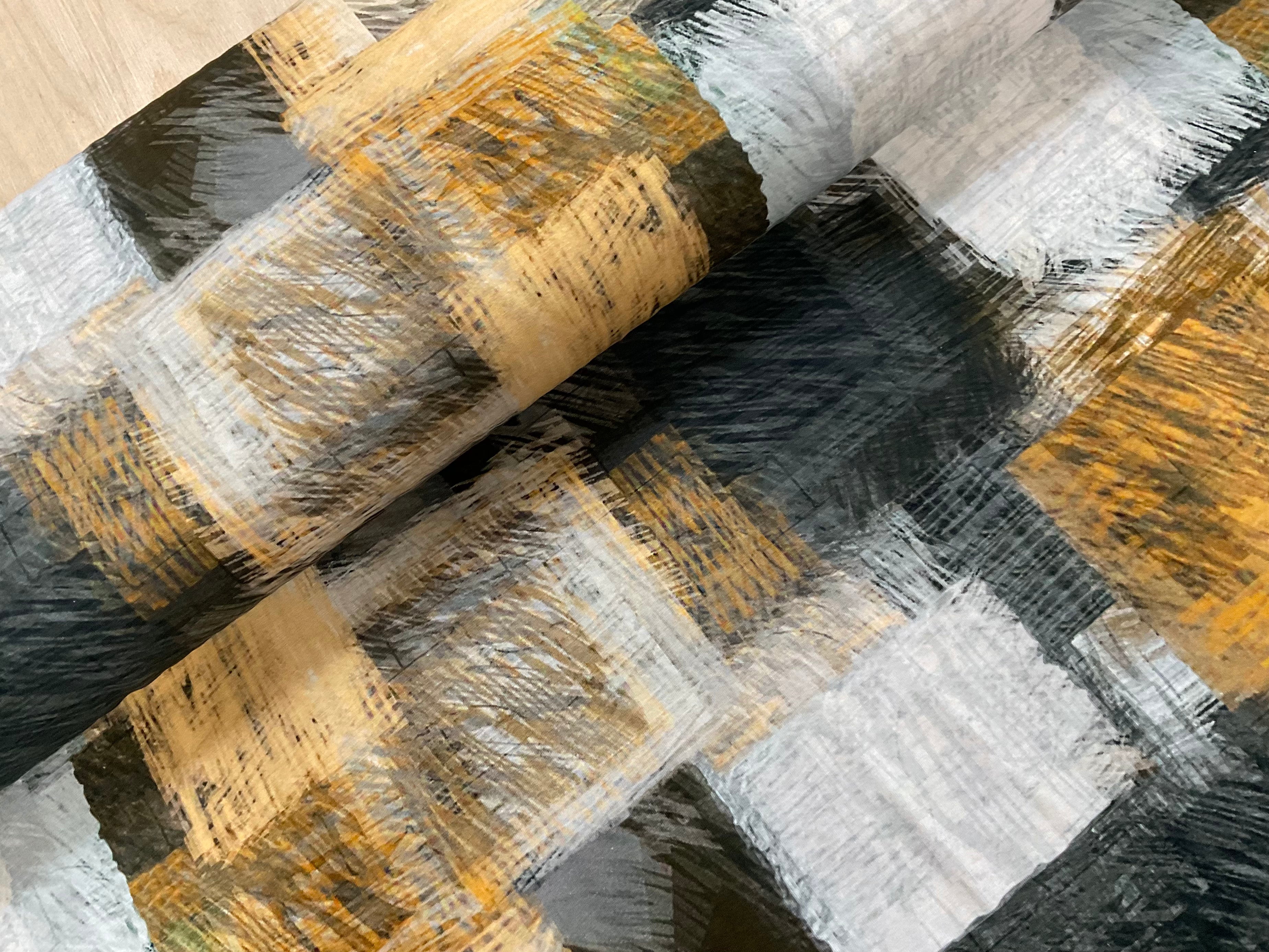 Autumn Artisan Check Cotton Jersey Fabric