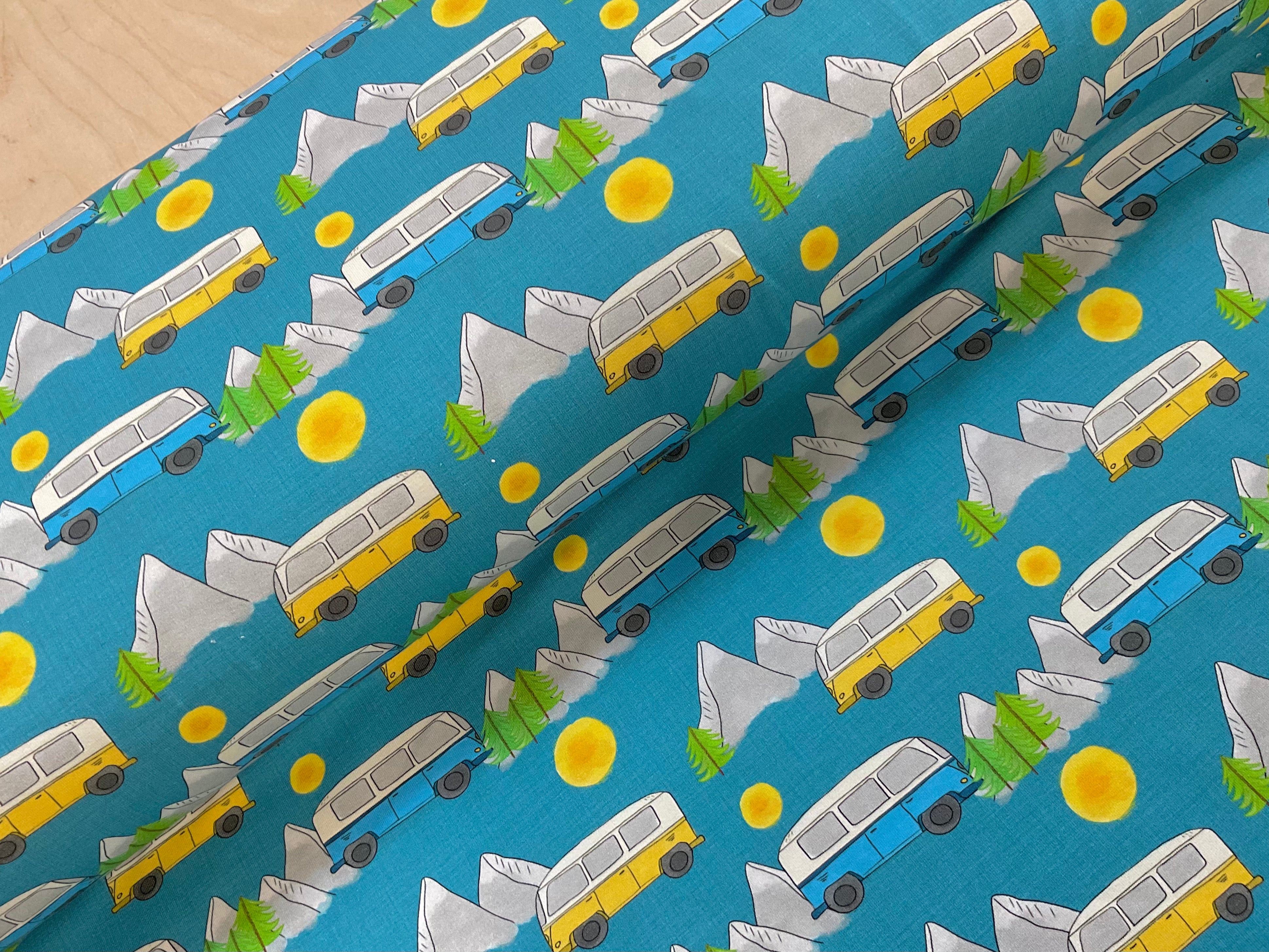 Camper Adventure Cotton Jersey Fabric