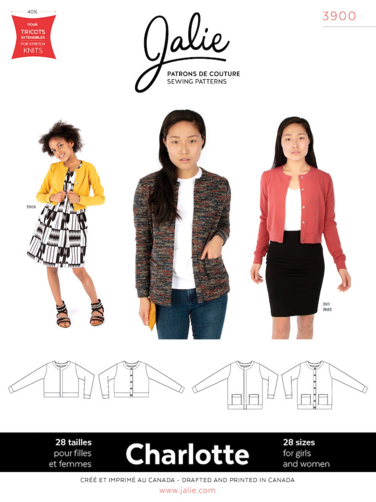 Jalie Charlotte Cardigan Paper Sewing Pattern