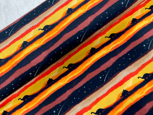 Sunset Dinosaurs Cotton Jersey Fabric