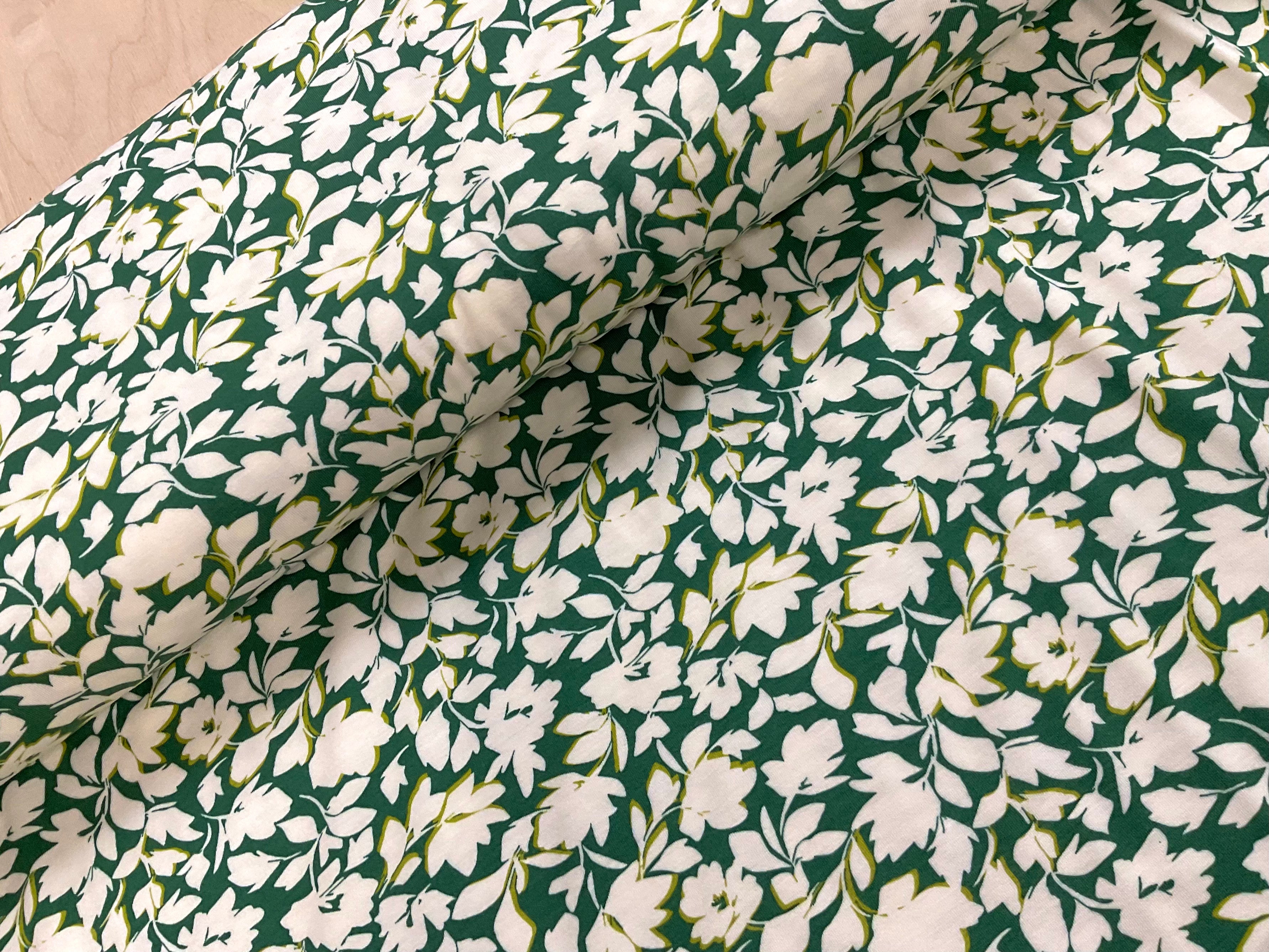 Leaf Silhouette on Grass Bamboo Jersey