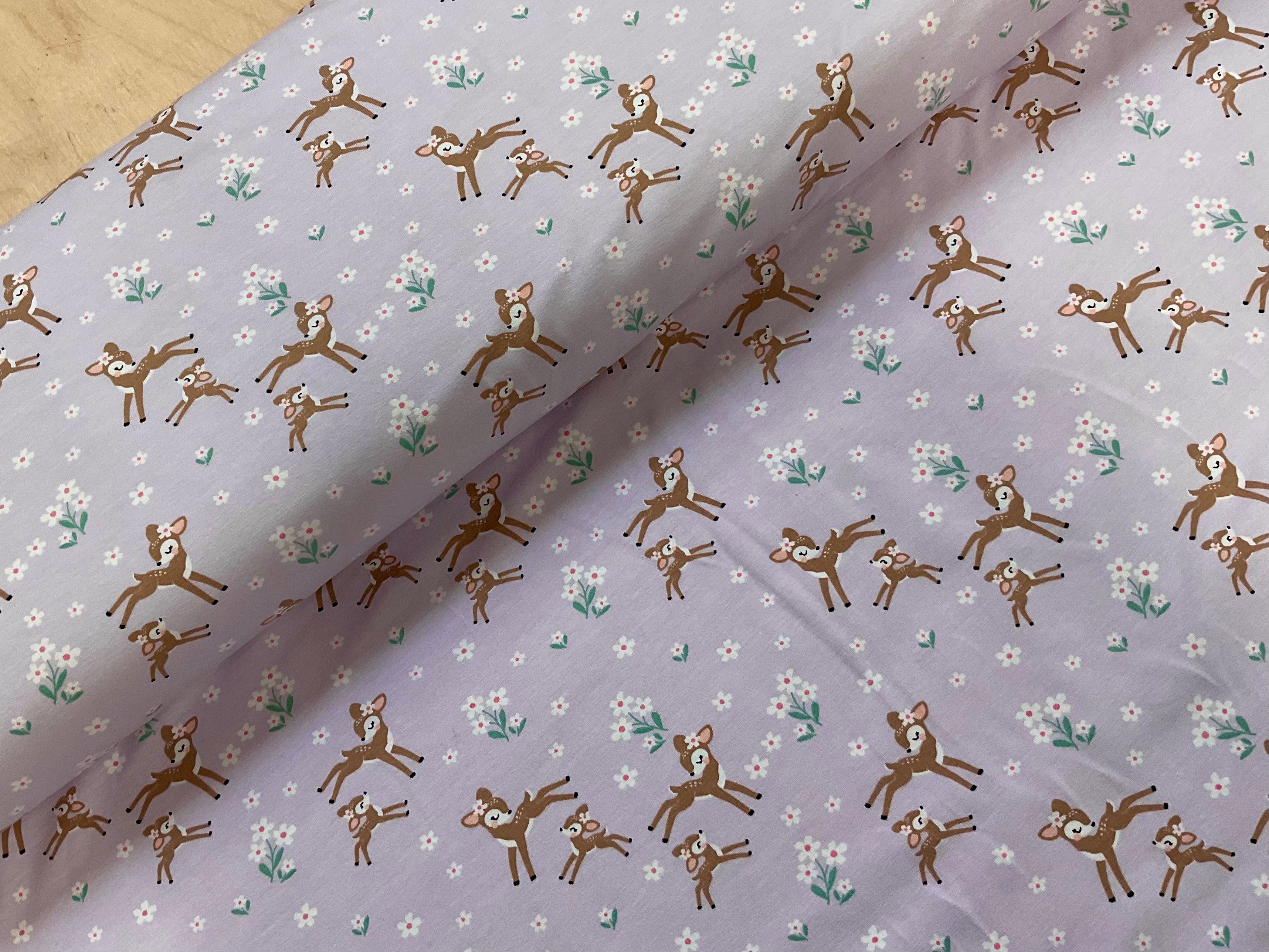 Prancing Deer Cotton Jersey Fabric