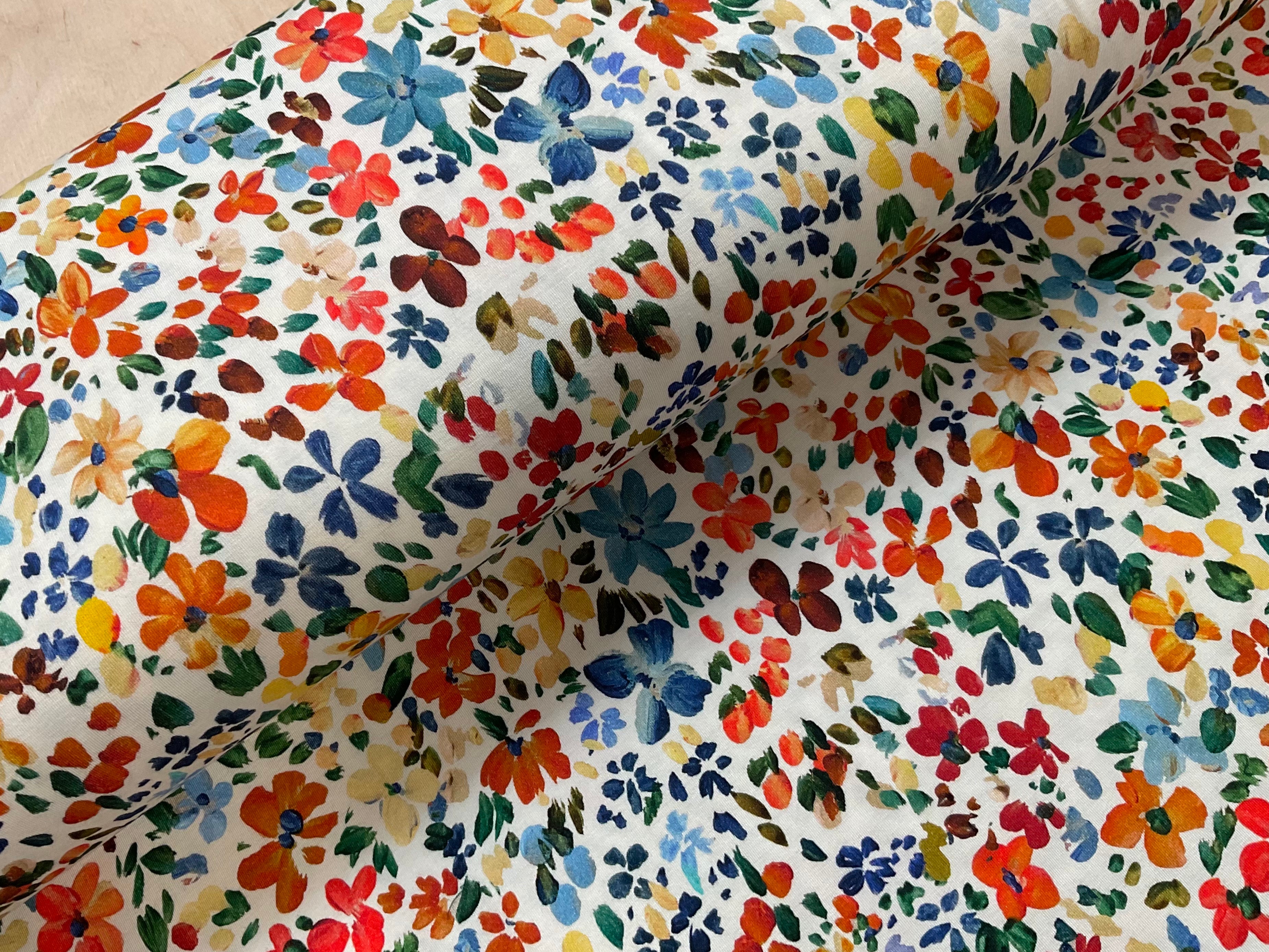 Painted Floral Viscose Jersey