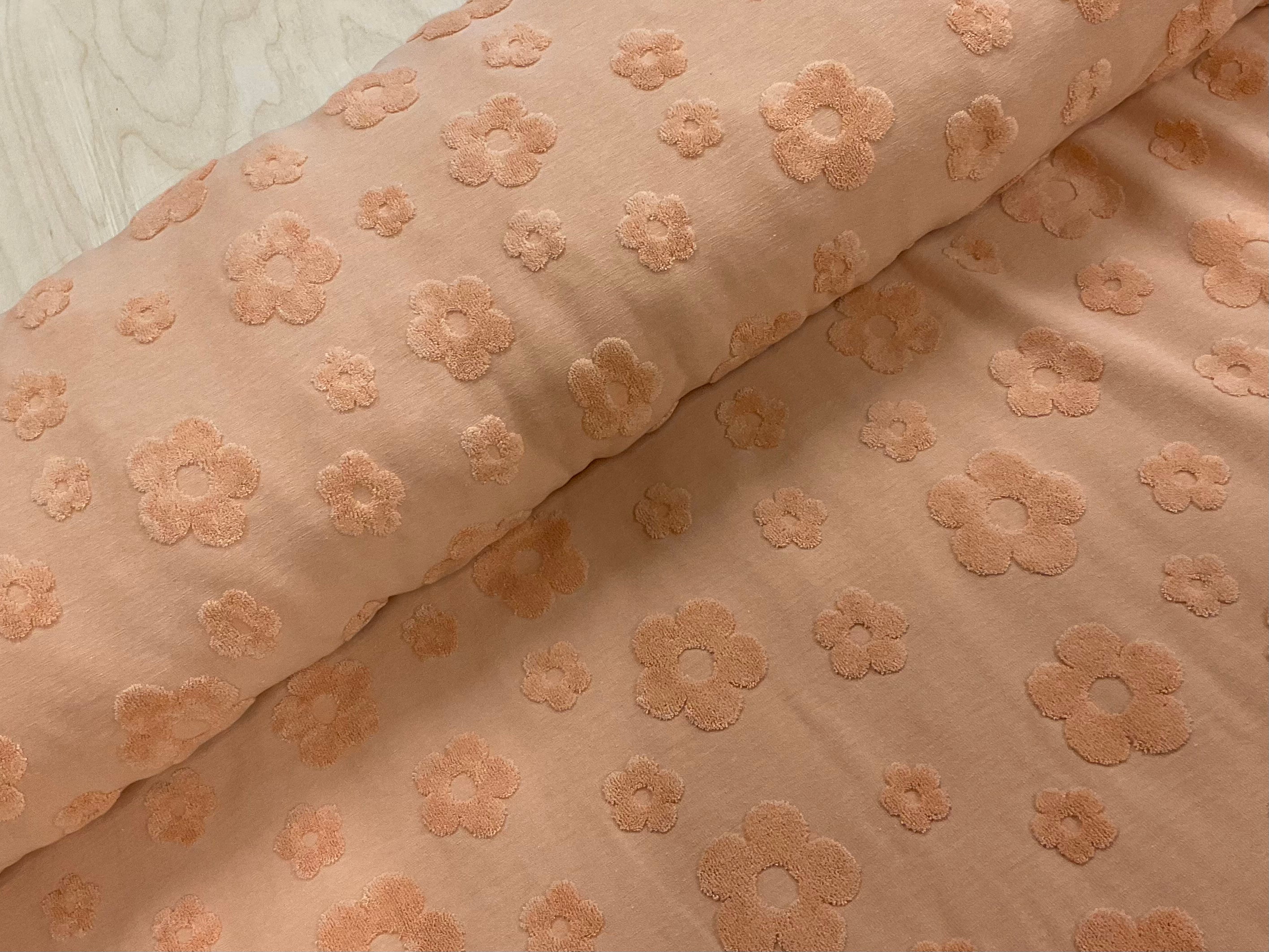 Dusty Salmon Flower Cotton Jacquard