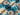 3D Look Blue and Cream Flowers Viscose