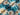 3D Look Blue and Cream Flowers Viscose