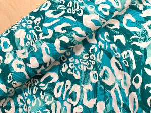 Bolt End - 1.6m Ocean Tropical Leopard Viscose Poplin