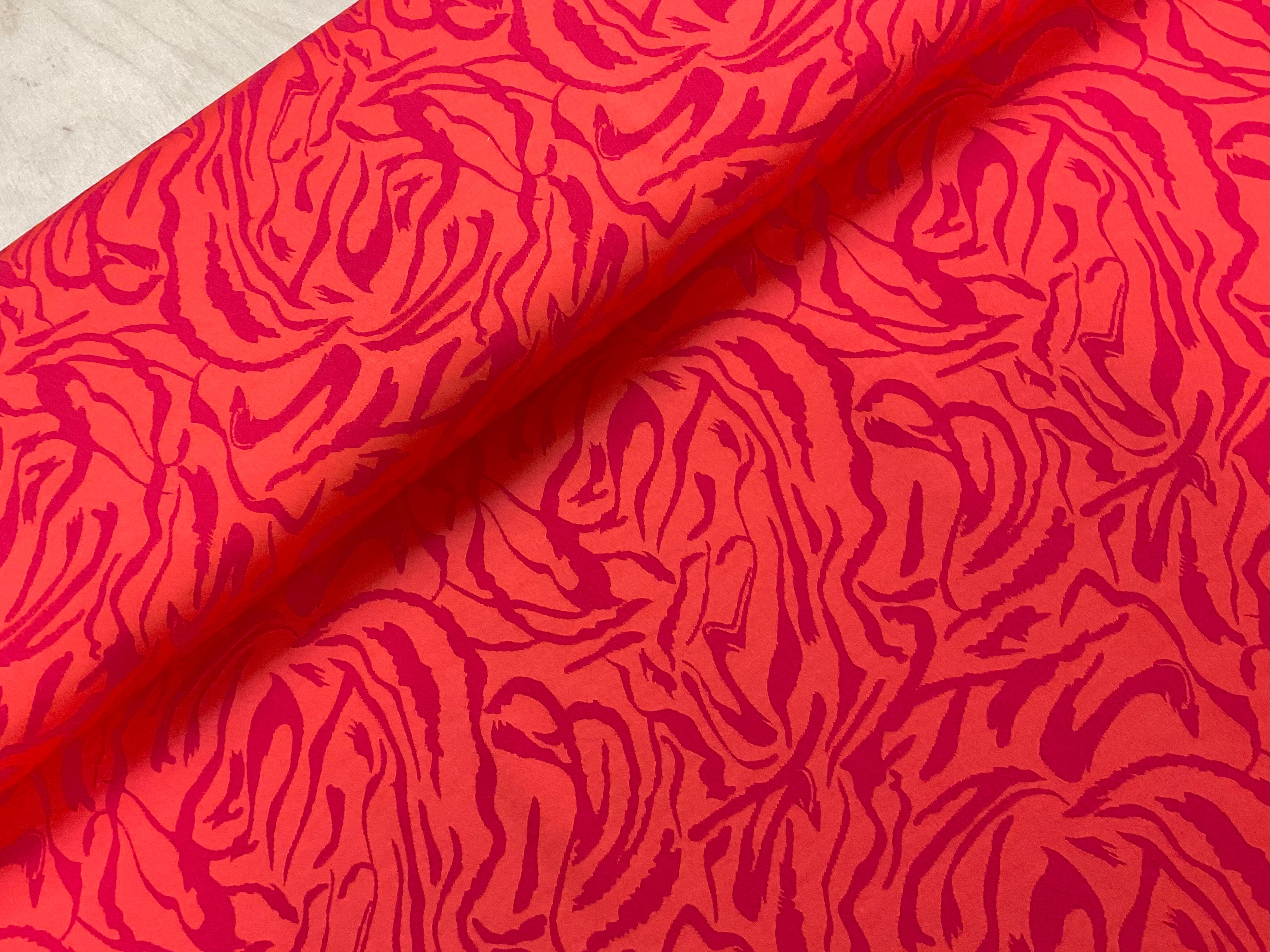 Hot Pink Zebra Print Viscose Blend