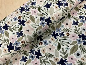 Bolt End - 2.7m Indigo Floral Rayon Viscose