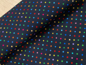 Rainbow Constellation on Black Poly Cotton