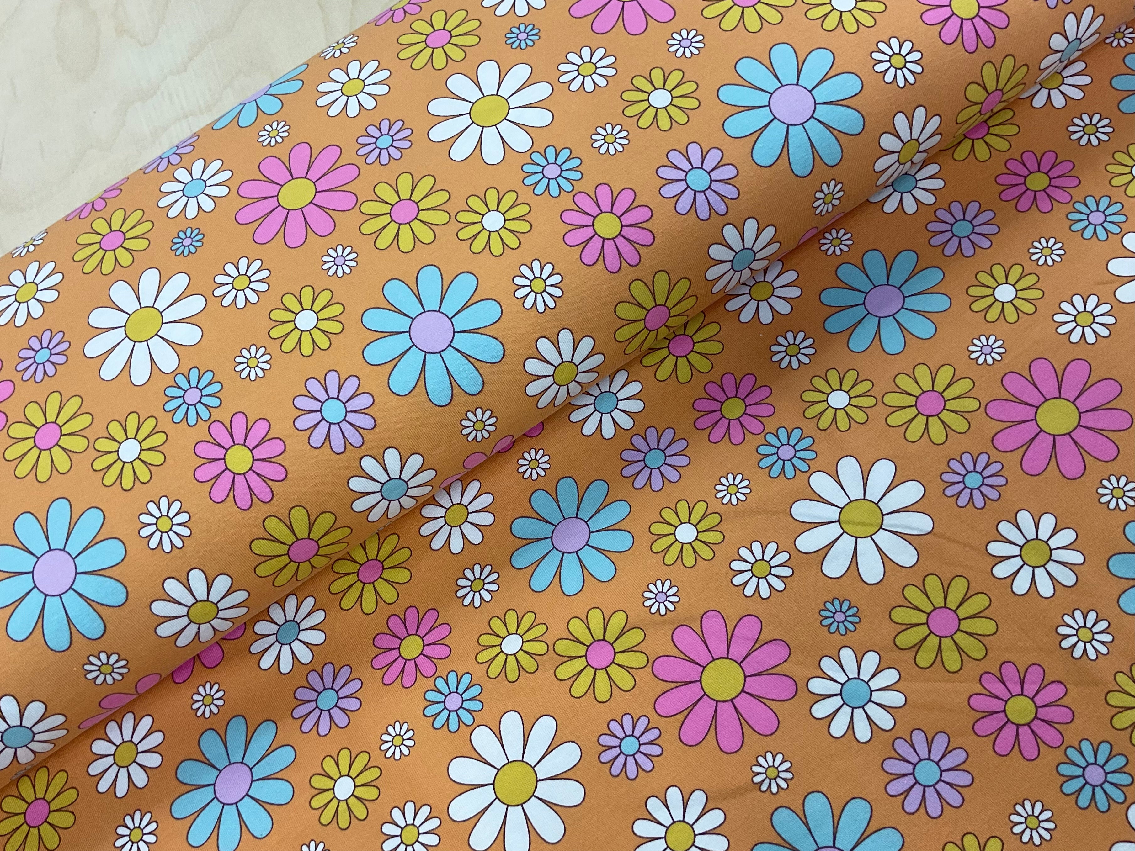 Pop Flowers Cotton Jersey Fabric