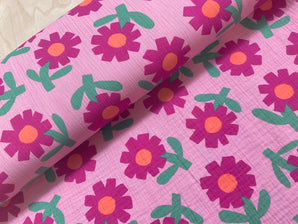 Bright Flowers Double Gauze