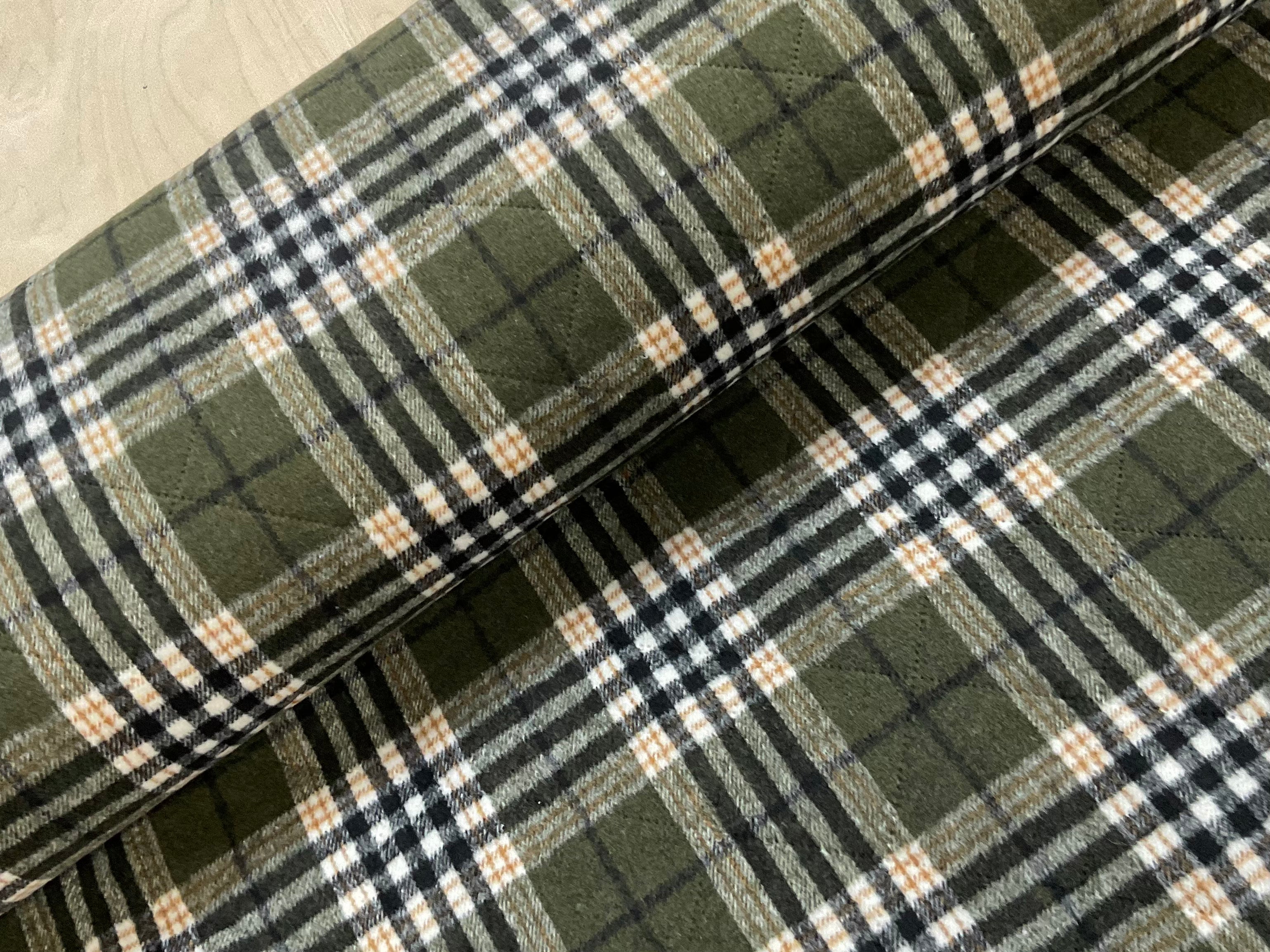 Khaki Quilted Check Fleece
