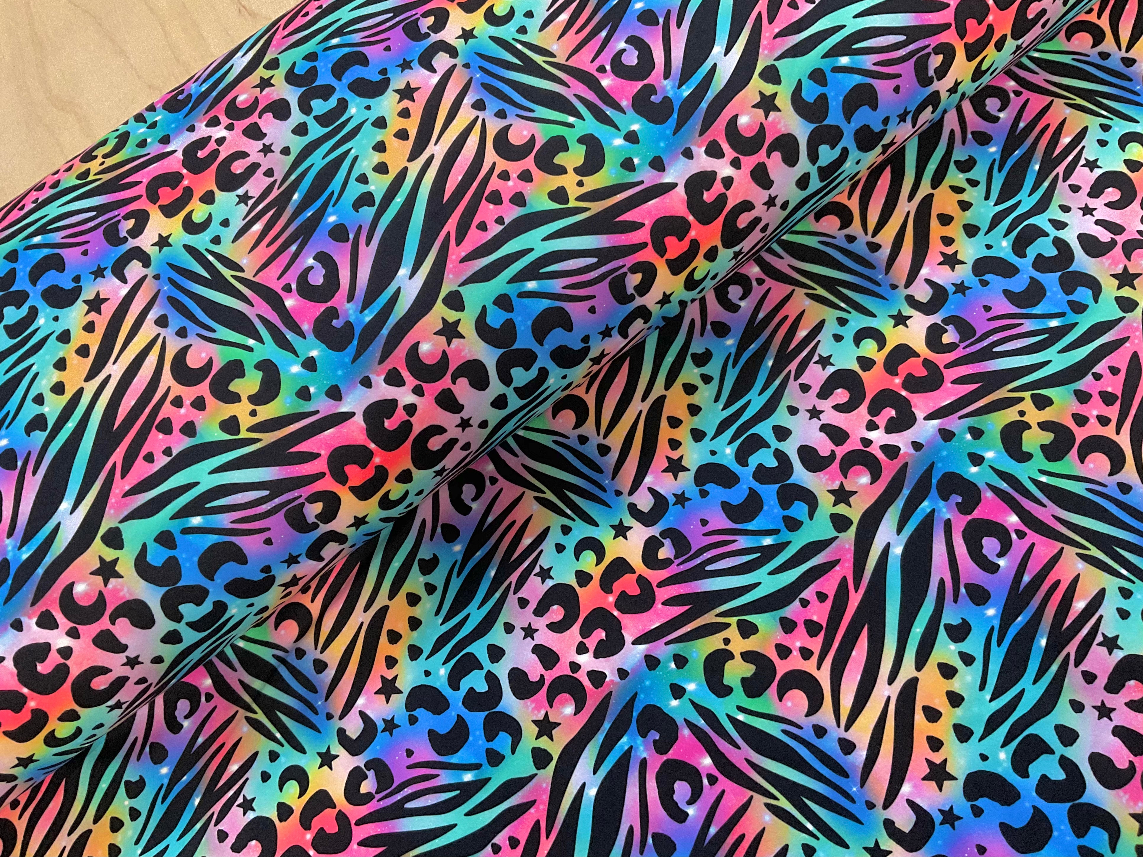 Galaxy Rainbow Animal Prints Brushed Athletic Fabric