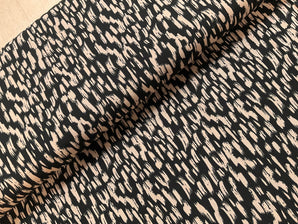 Fawn Dashes on Black Viscose