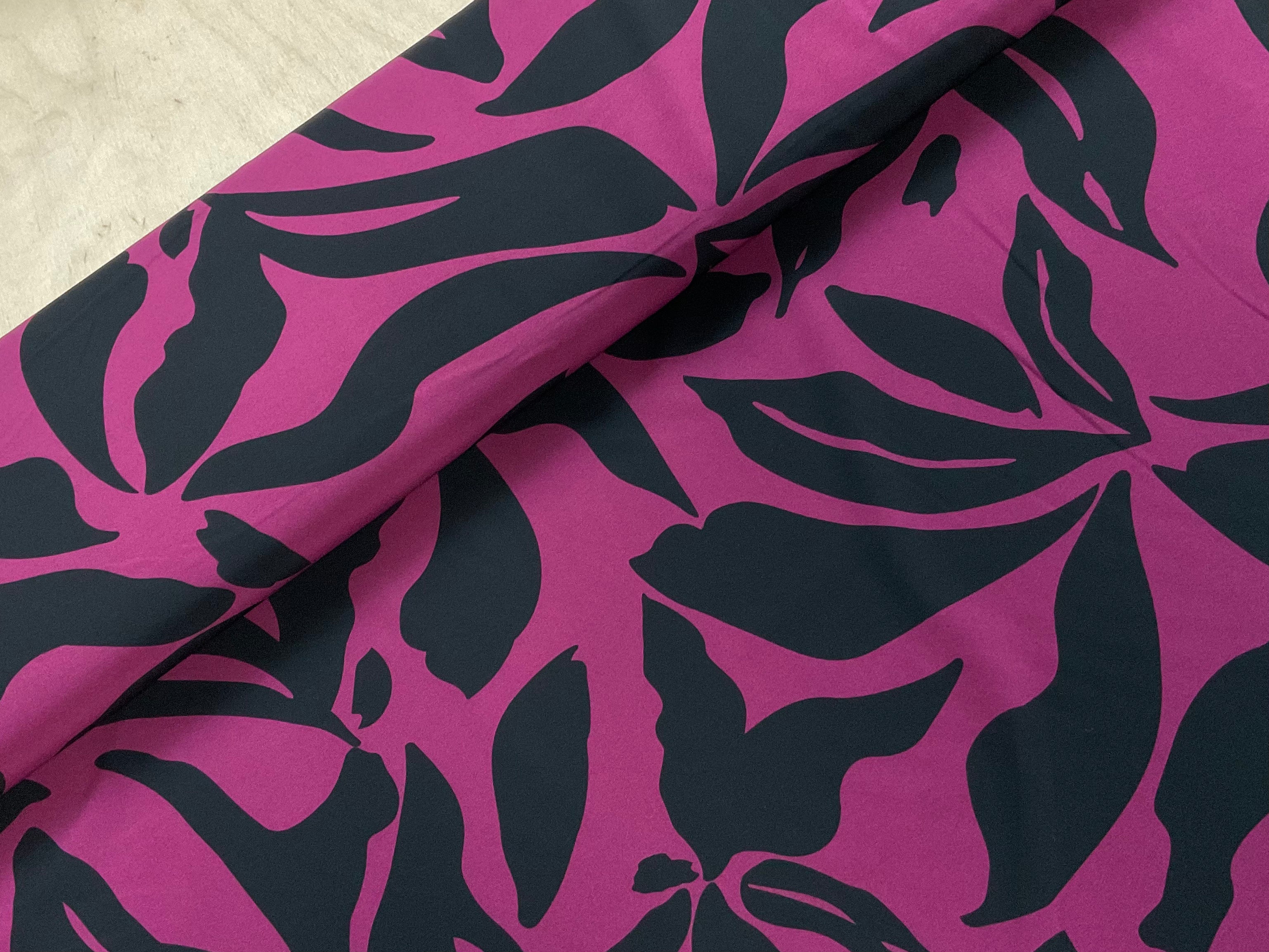 Plum Magnolia Stretch Polyester