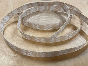 25mm Natural Double Chevron Webbing Tape