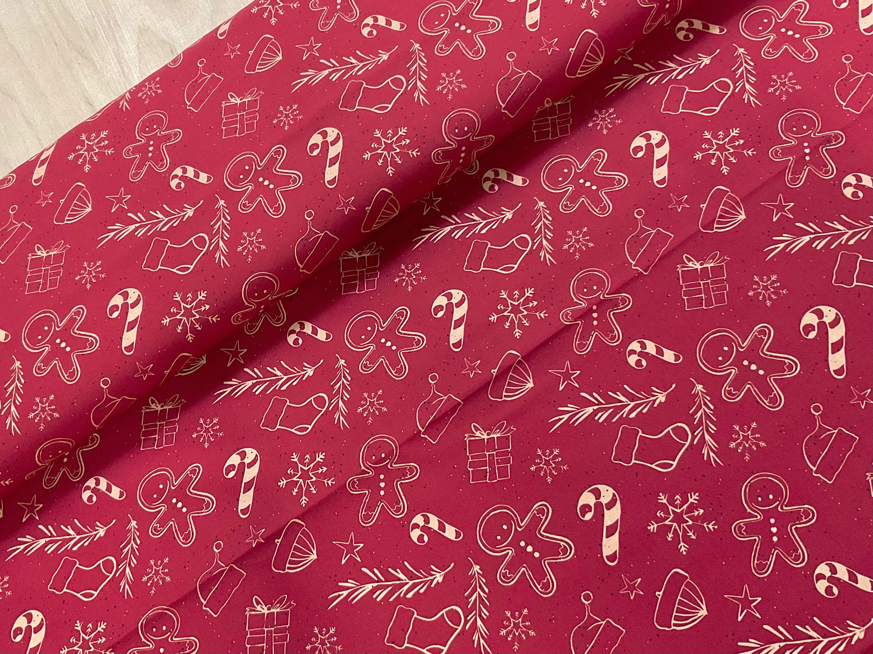 Gingerbread Man Organic Cotton Poplin