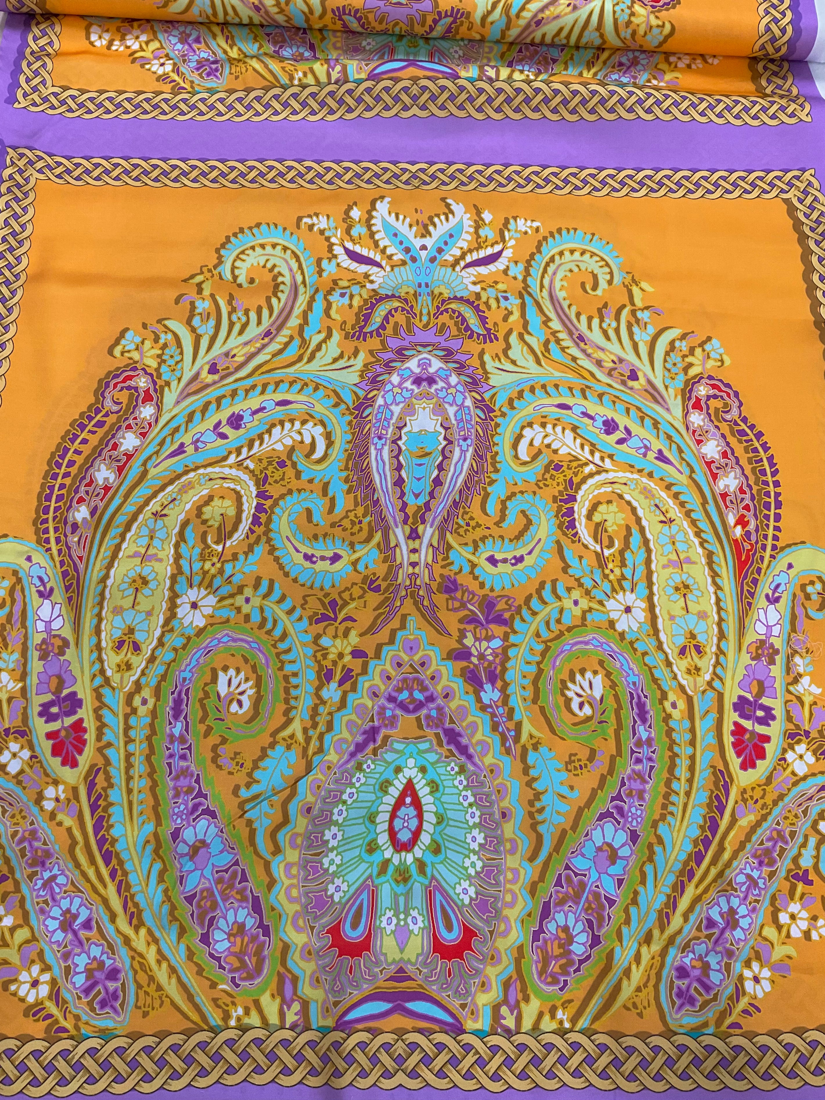 Bright Paisley Viscose Panel