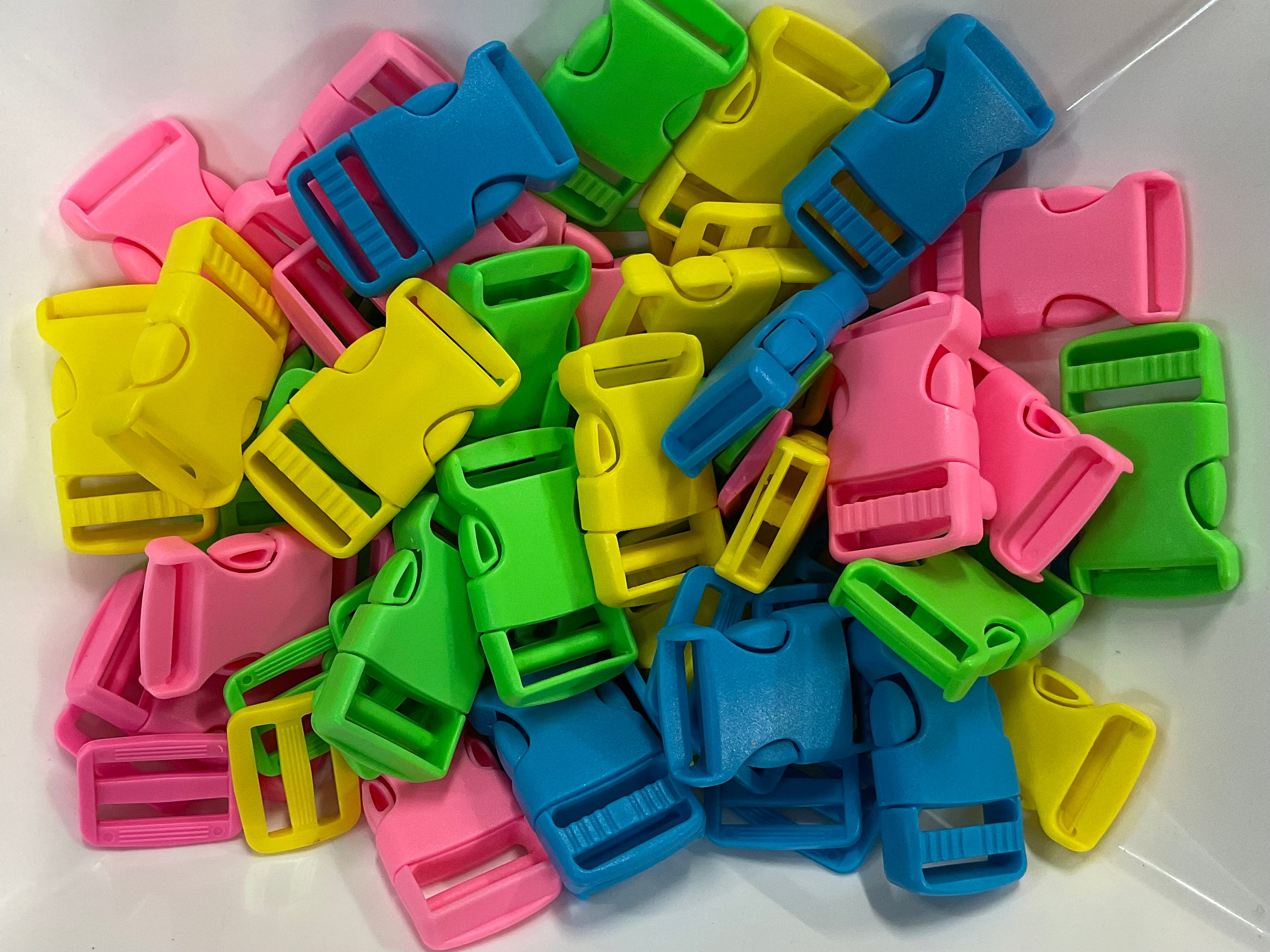 25mm Plastic Buckle and Slider Set - Various Colours