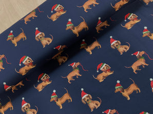 Christmas Sausage Dogs French Terry