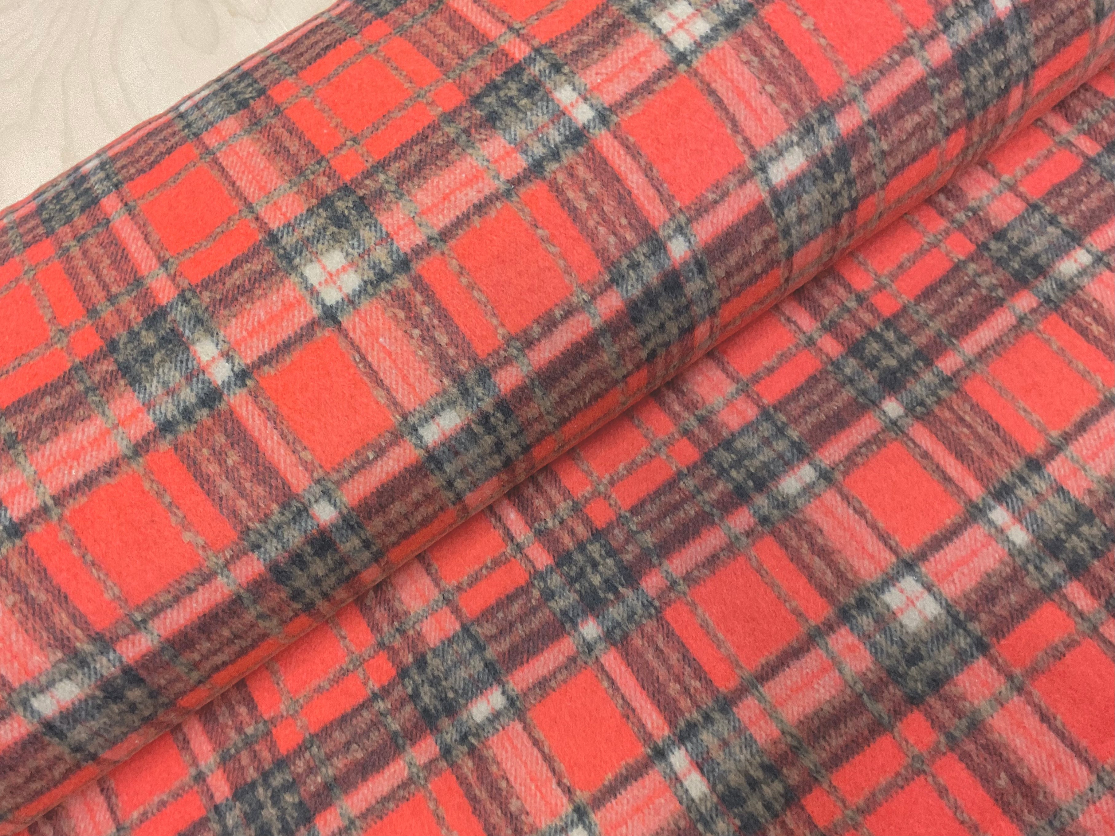 STOCKROOM CLEARANCE - Coral Check Wool Blend