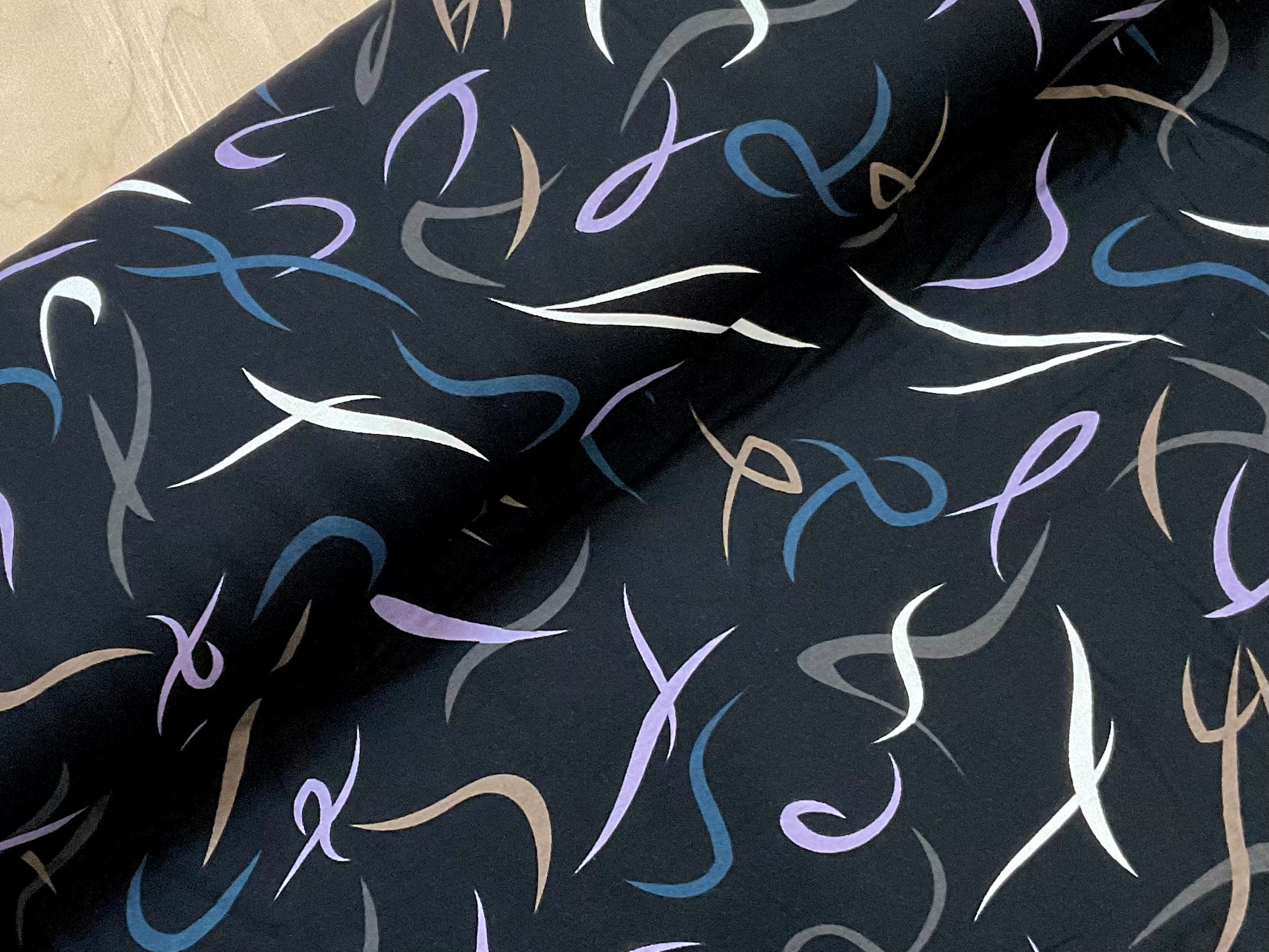 Dancing Ribbons Viscose Jersey