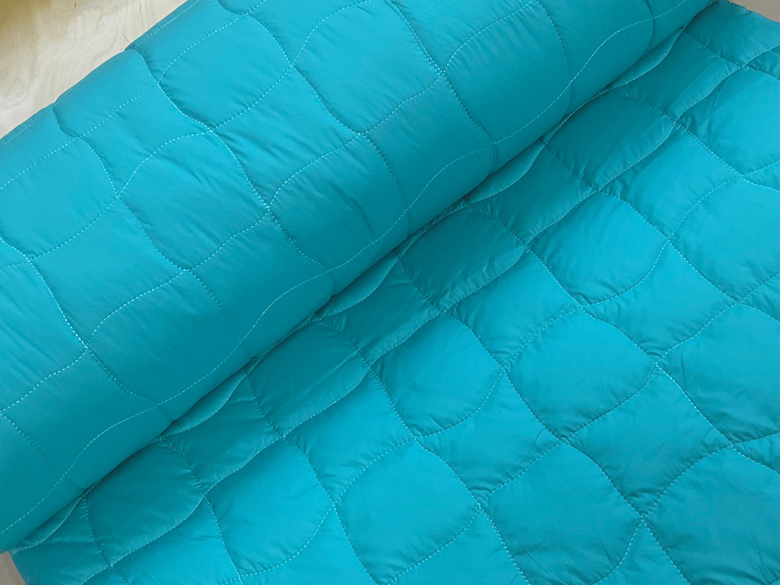 Mint and Violet Reversible Wiggle Quilted Fabric