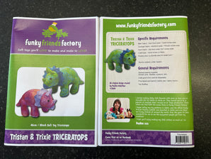 Tristan and Trixie Triceratops Funky Friends Factory Soft Toy Pattern