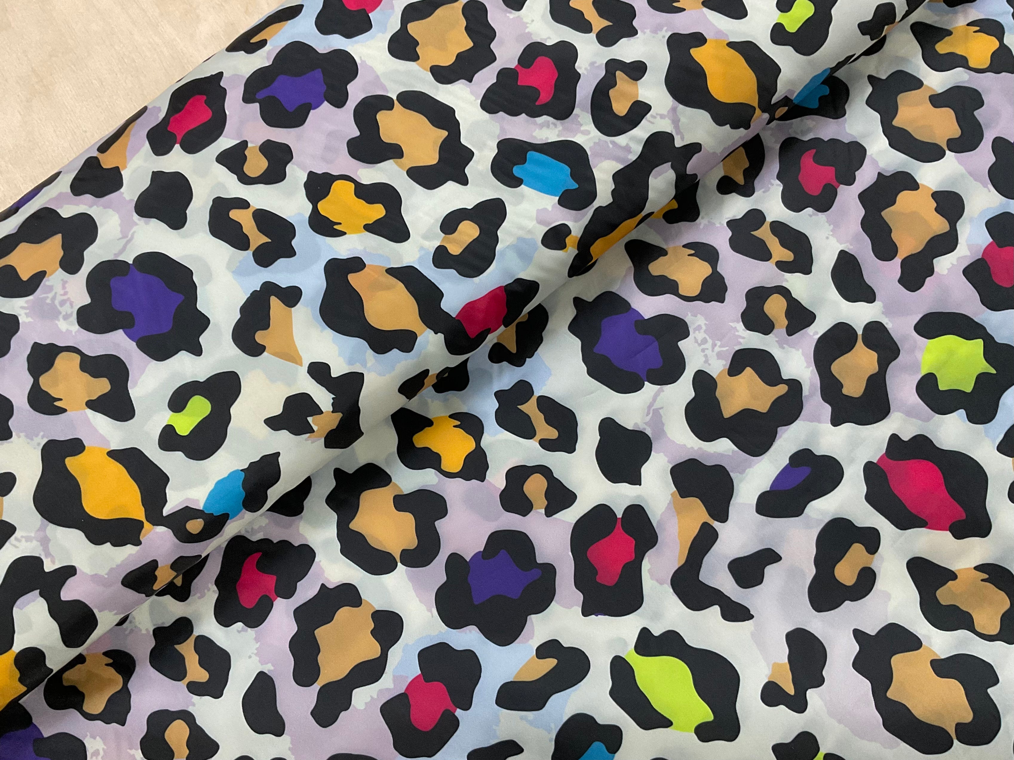 Colourful Leopard Print Poncho Fabric