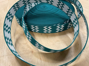 38mm Petrol Triple Chevron Webbing Tape