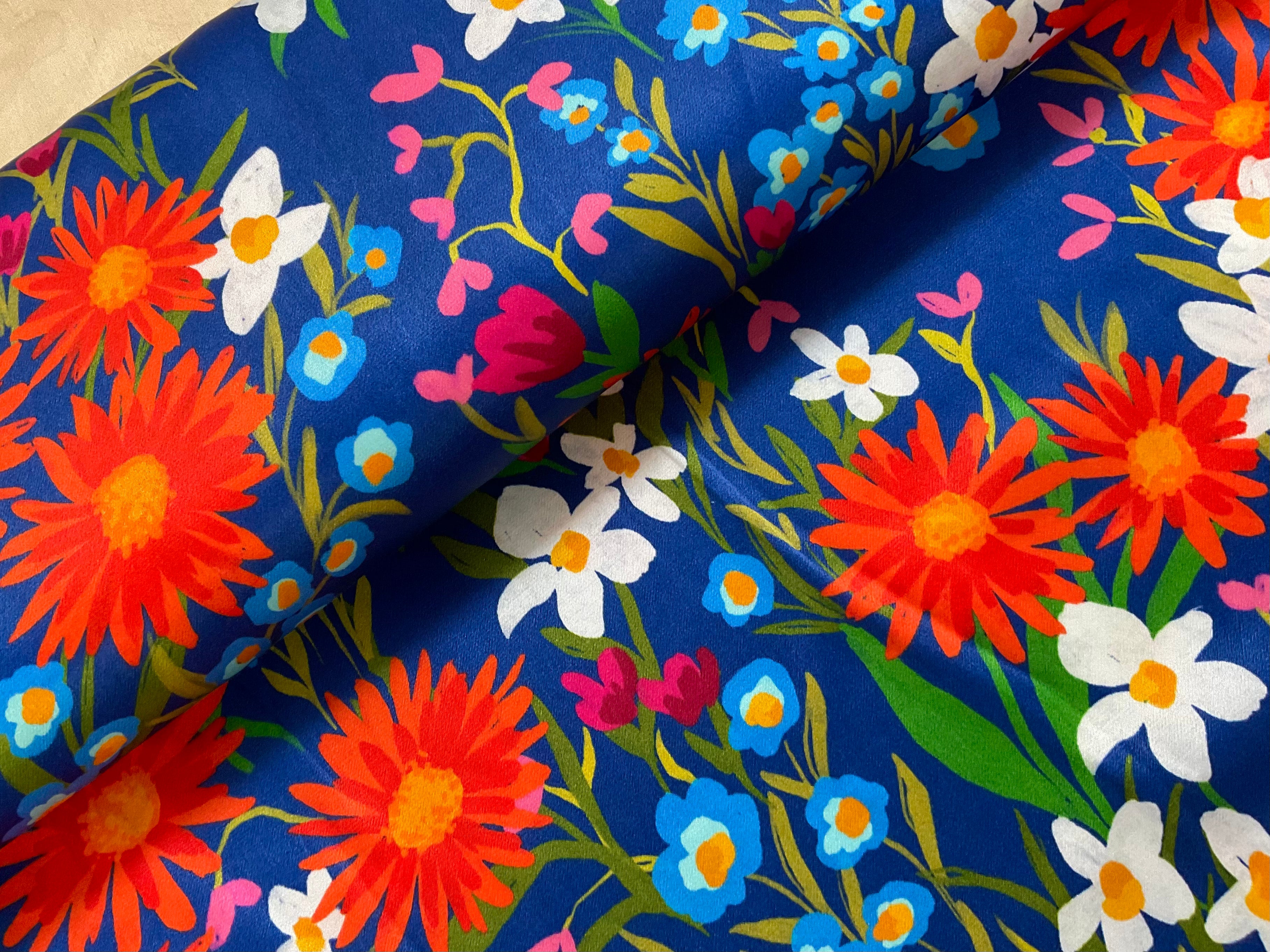 Lara Floral ECOVERO Viscose Satin by Fabric Godmother