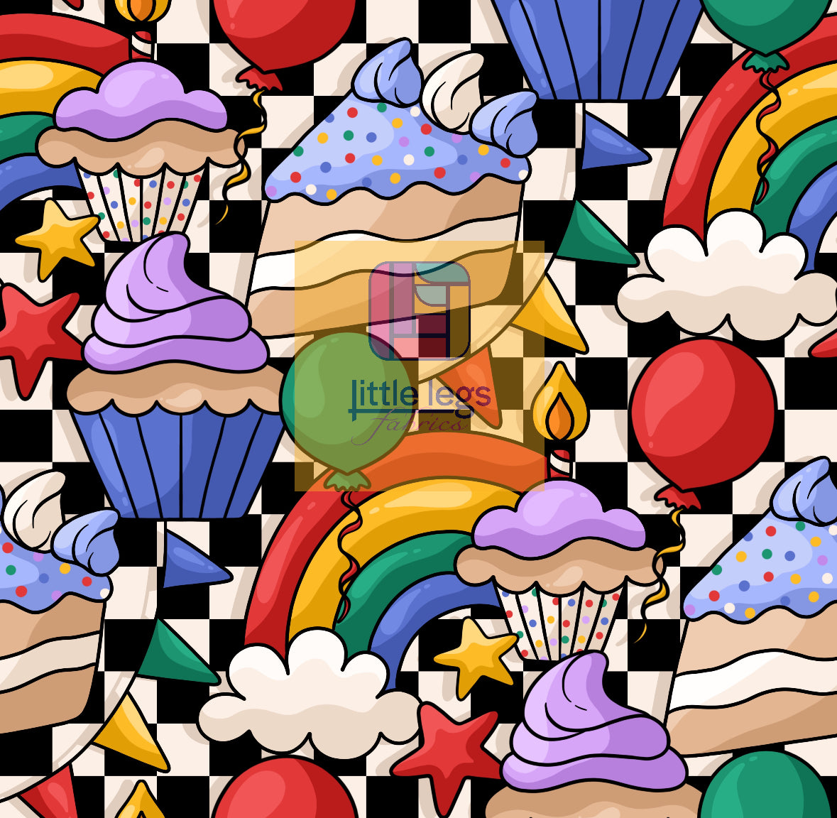 PRE ORDER Rainbow Cakes Cotton Jersey - DUE IN STOCK MID JUNE