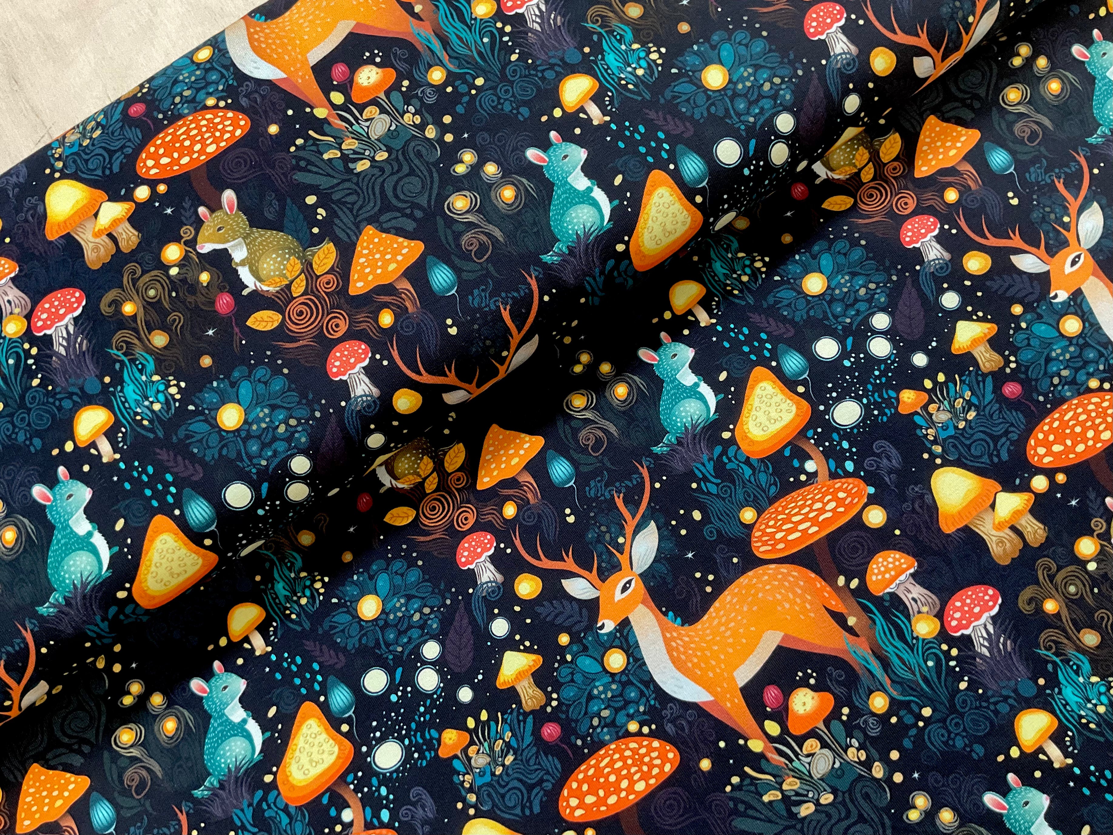 Fantasy Woodland Life Cotton Jersey Fabric