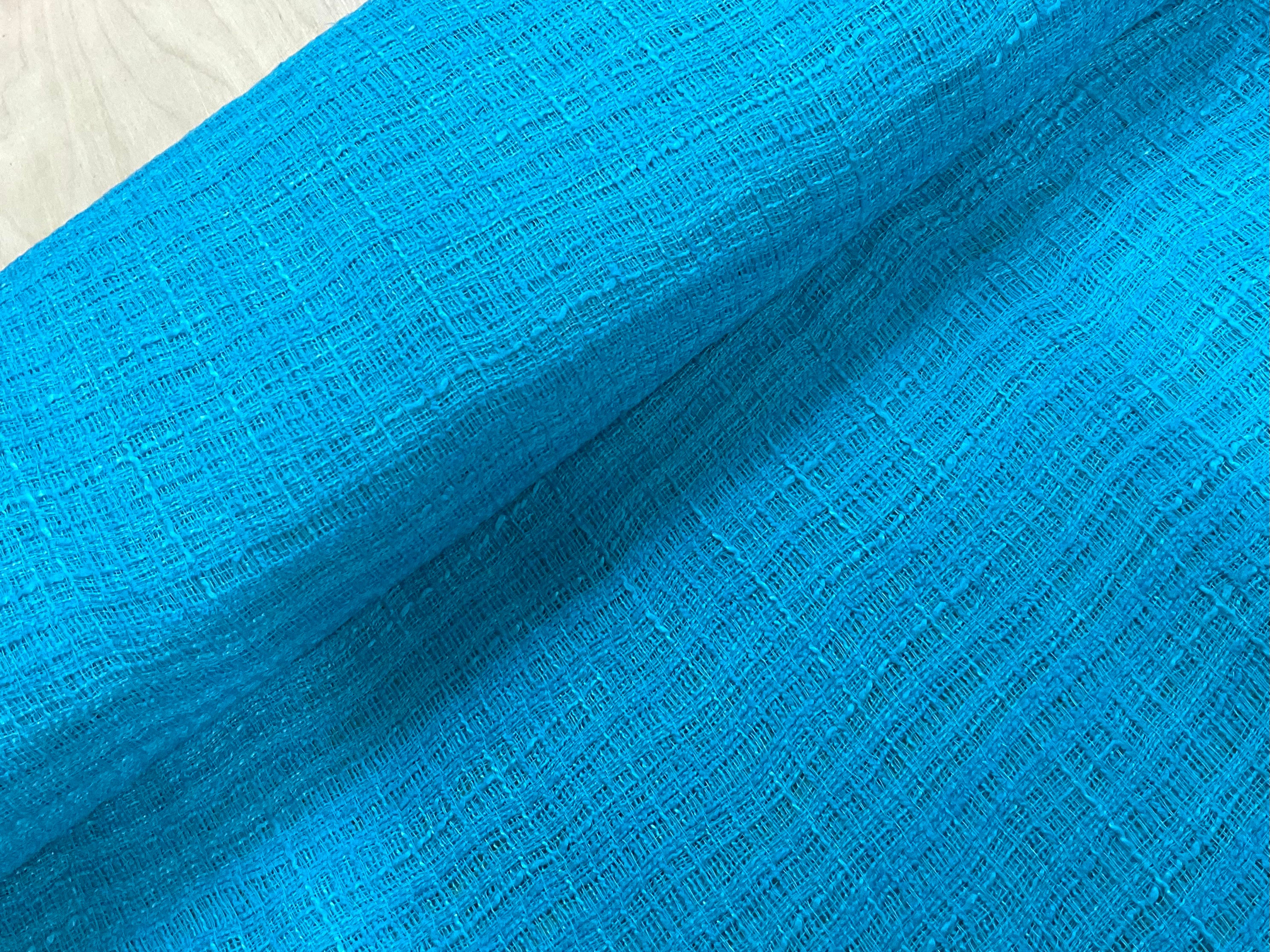 Turquoise Open Weave Tweed