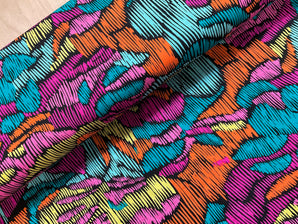 Colourful Abstract Scratches Viscose Jersey