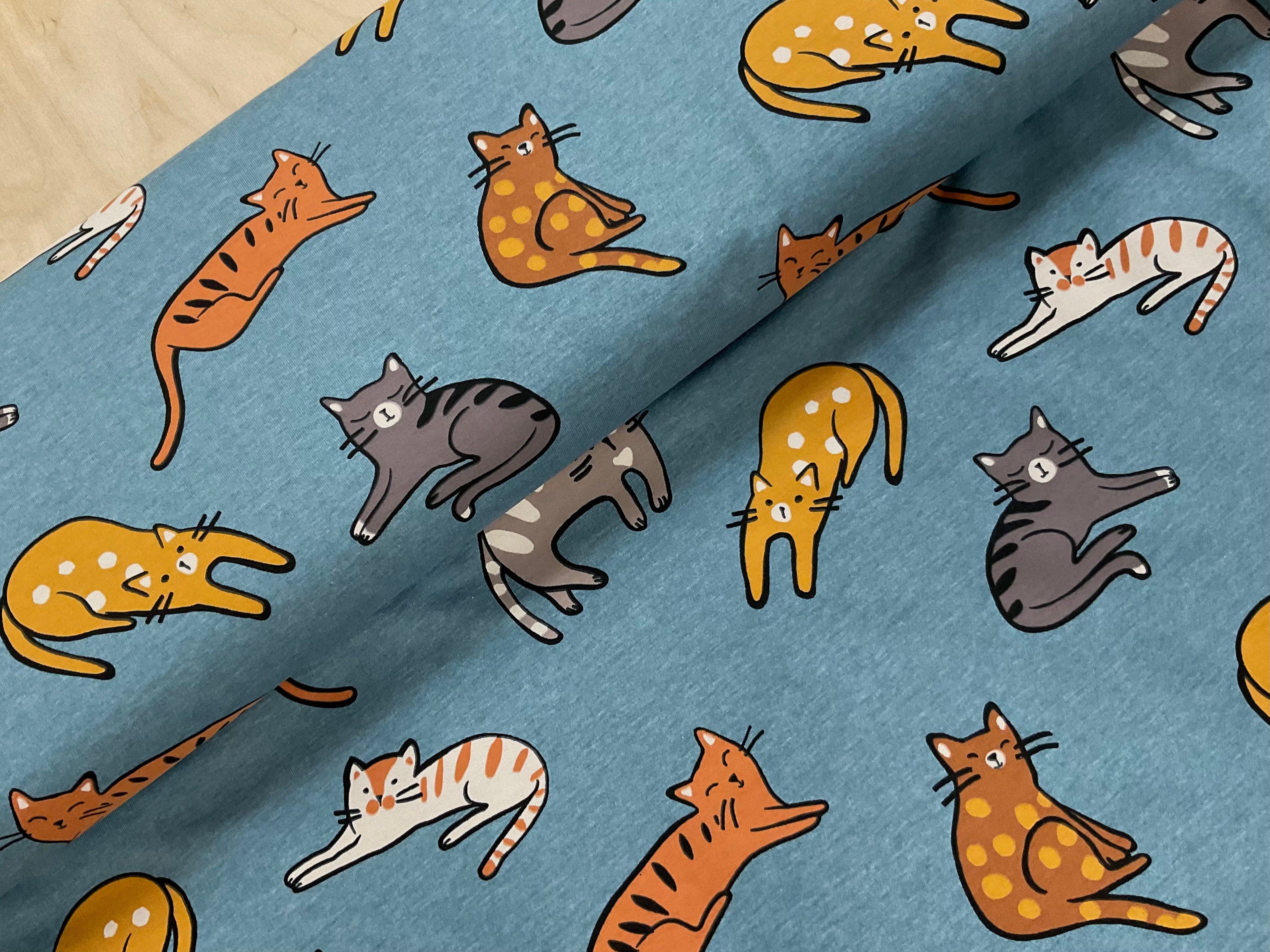 Cat Nap Cotton Jersey Fabric