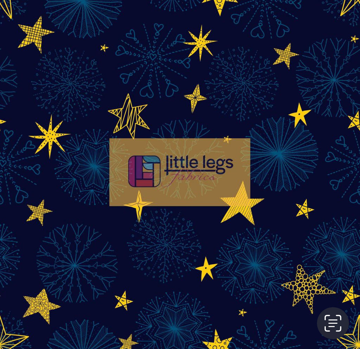 PRE ORDER Blue Snowflake and Stars Cotton Jersey - DUE IN STOCK MID SEPTEMBER