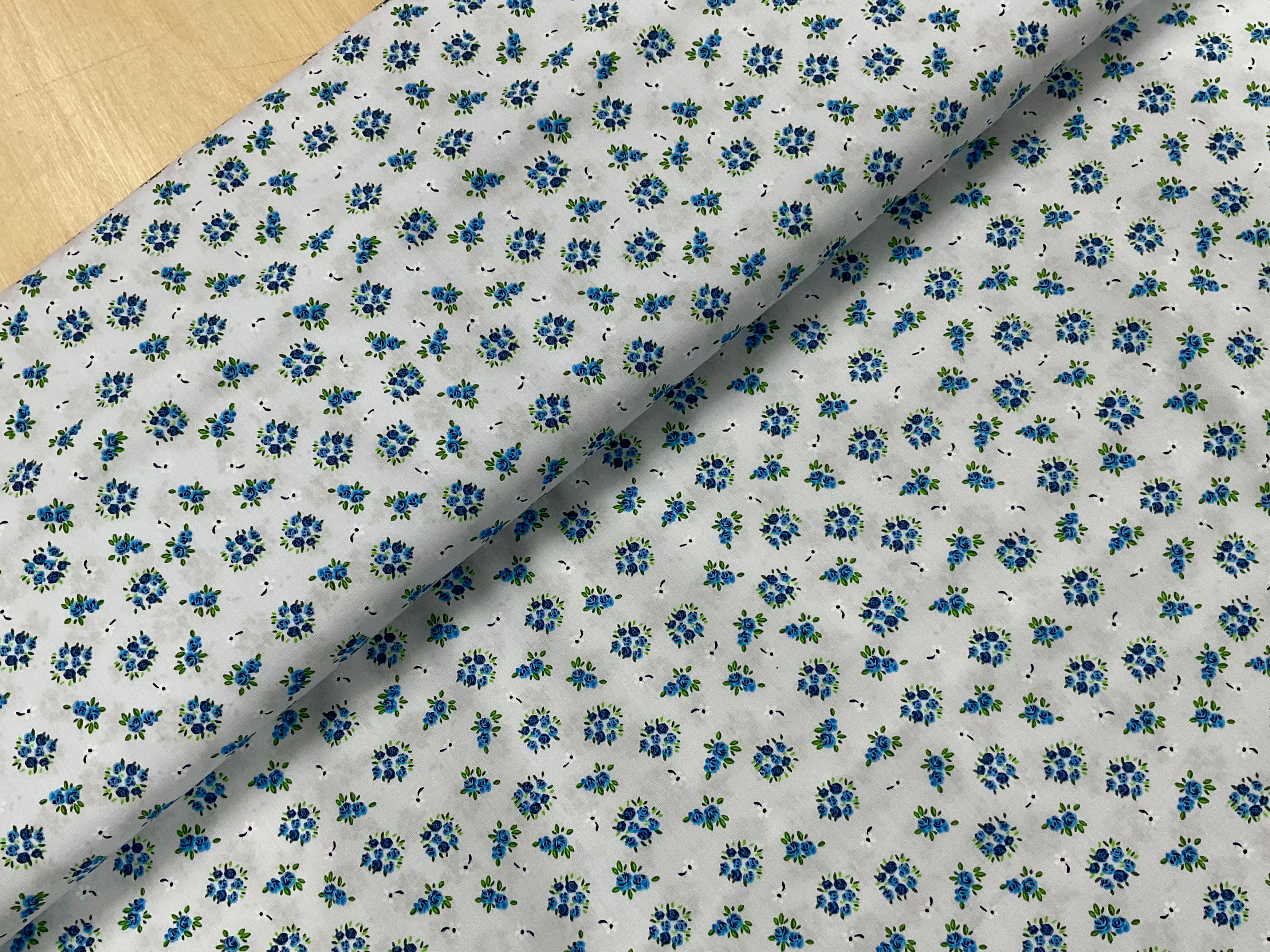 Mini Blue Bouquet Cotton Poplin